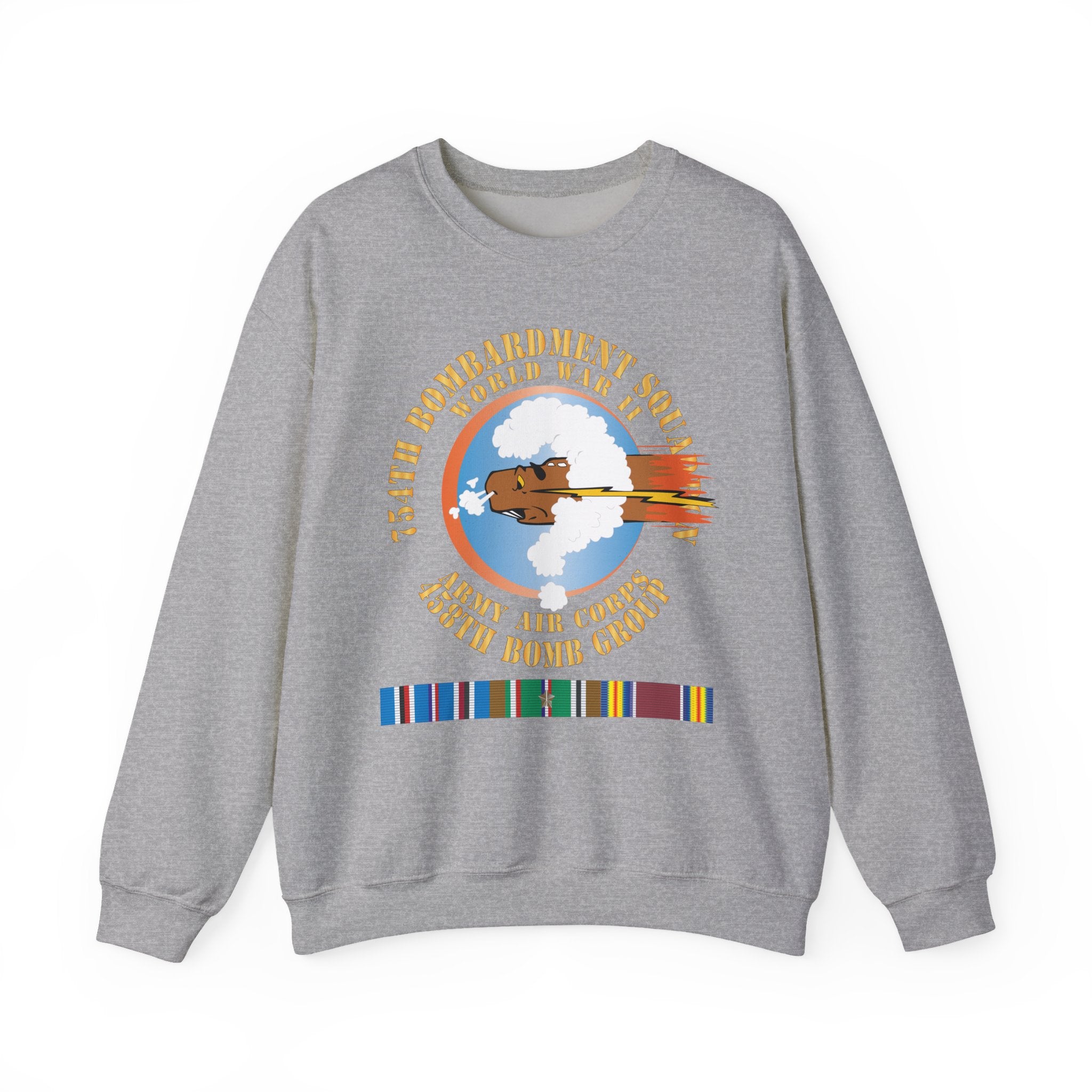 Crewneck Sweatshirt - AAC - 754th Bombardment Squadron - 458th Bomb Group - WWII w EUR SVC X 300