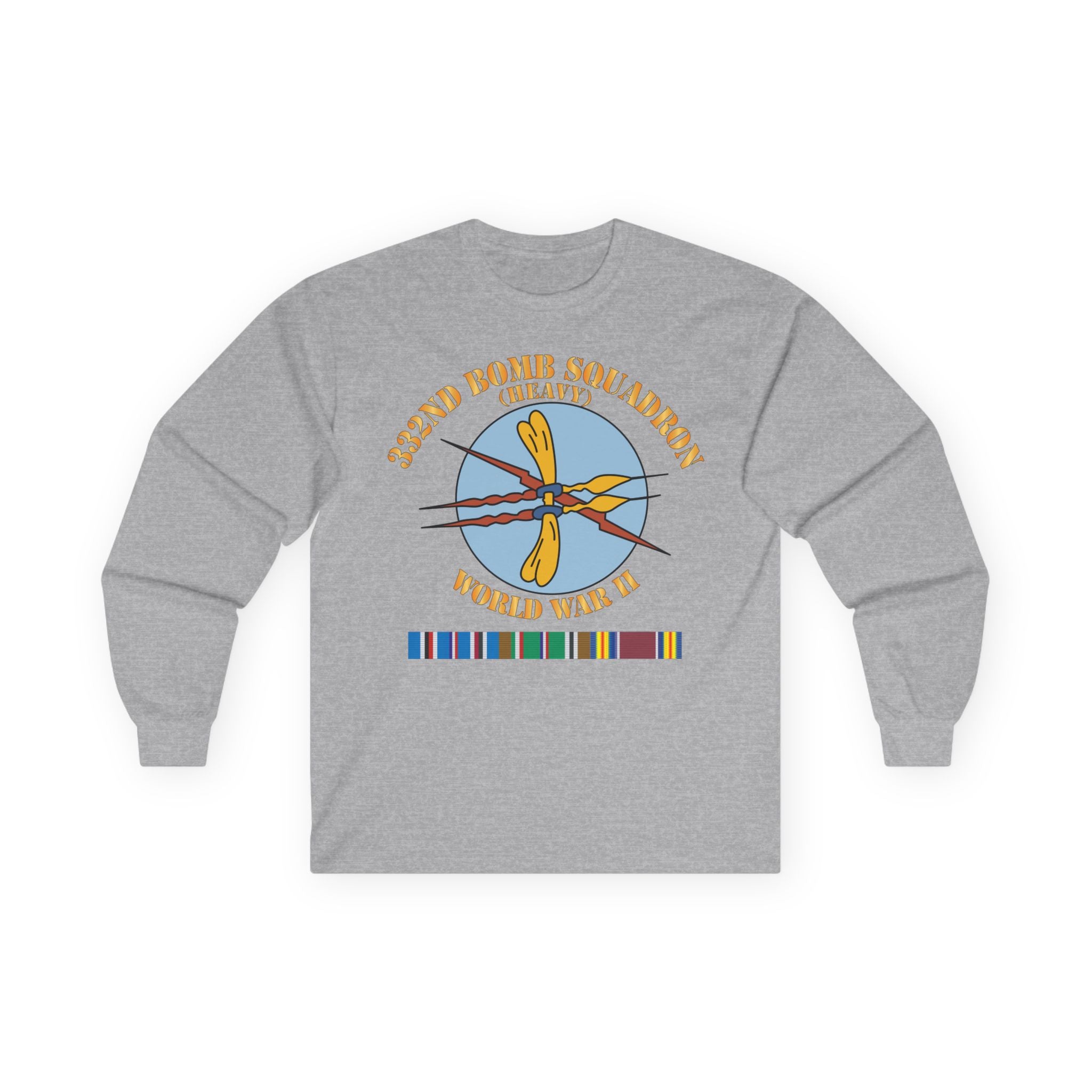 Unisex Long Sleeve Tee - AAC - 332nd Bomb Squadron WWII w SVC X 300