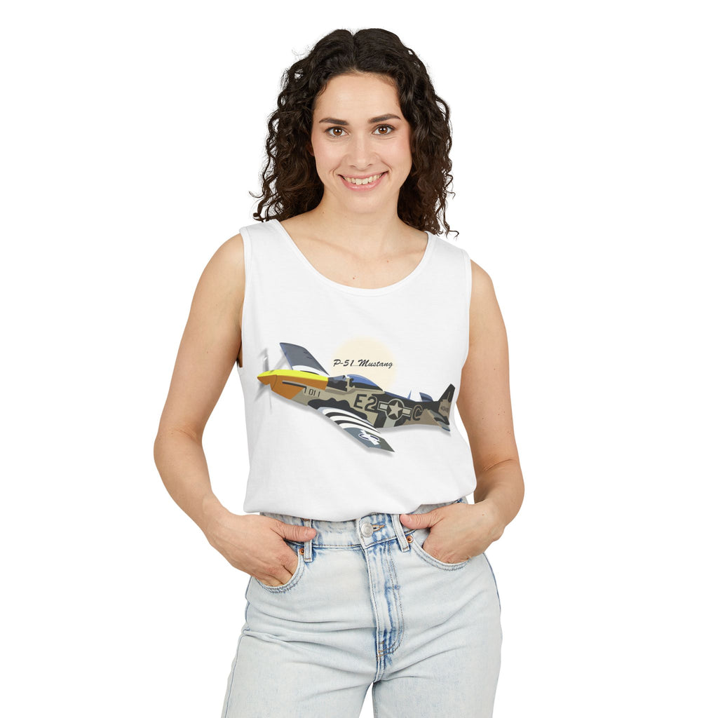 Unisex Garment-Dyed Tank Top - Army Air Corps P-51 Mustang wo AAC X 300