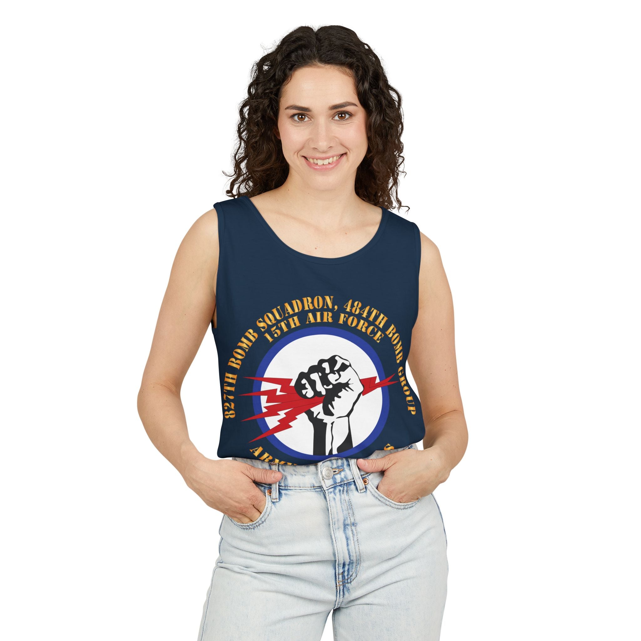 Unisex Garment-Dyed Tank Top - AAC - 827th Bomb Squadron, 484th Bomb Group - 15th AAF X 300