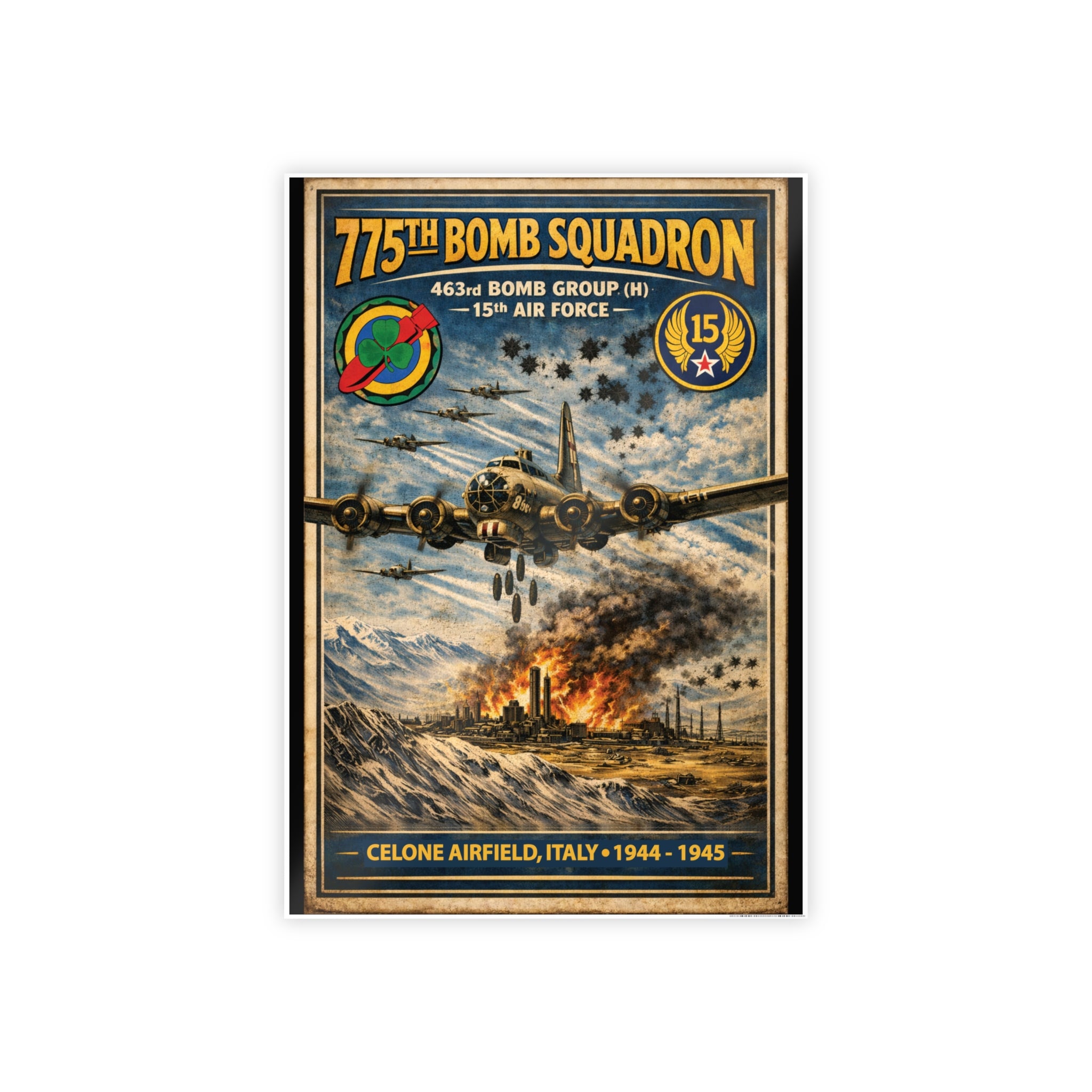 775th Bomb Squadron Vintage Air Force Tribute Poster Print - Gloss Poster