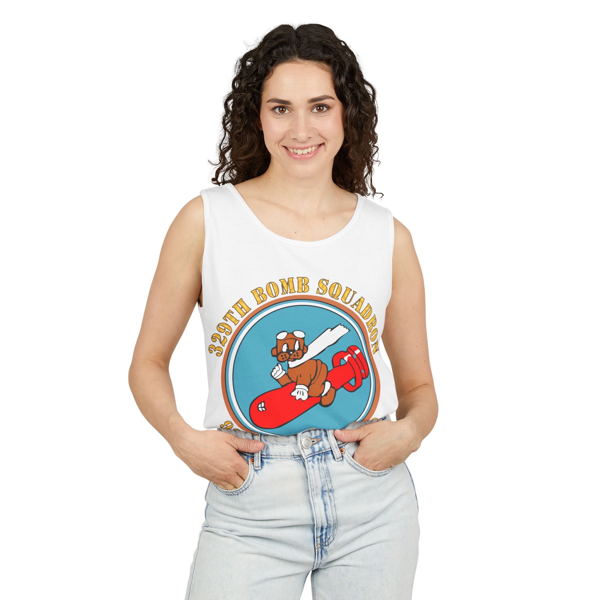 Unisex Garment-Dyed Tank Top - AAC - 329th Bomb Squadron,93rd Bomb Group - WWII - USAAF