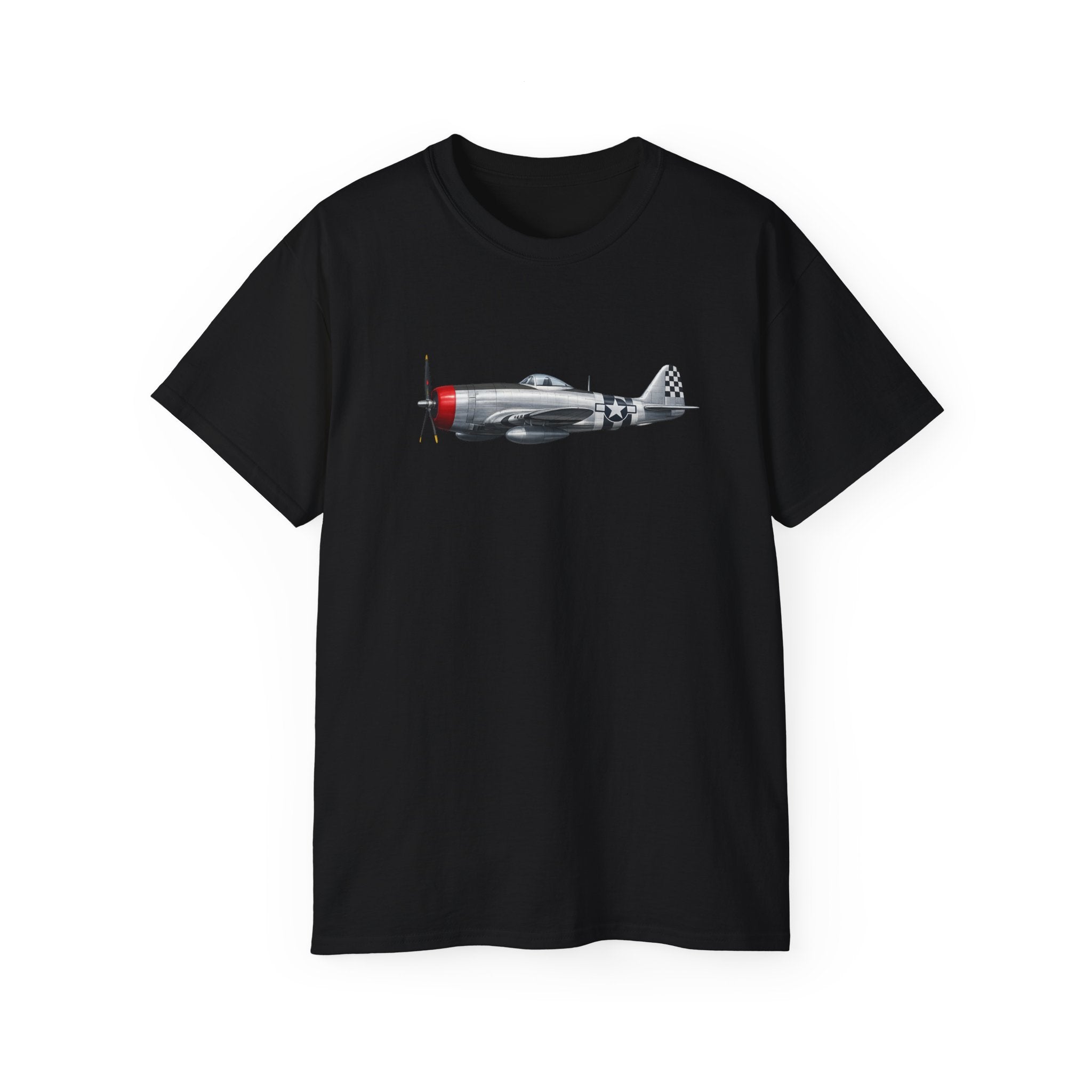 Unisex Ultra Cotton Tee - WWII - Fighter Aircraft - P- 47 thunderbolt - Profile - Left