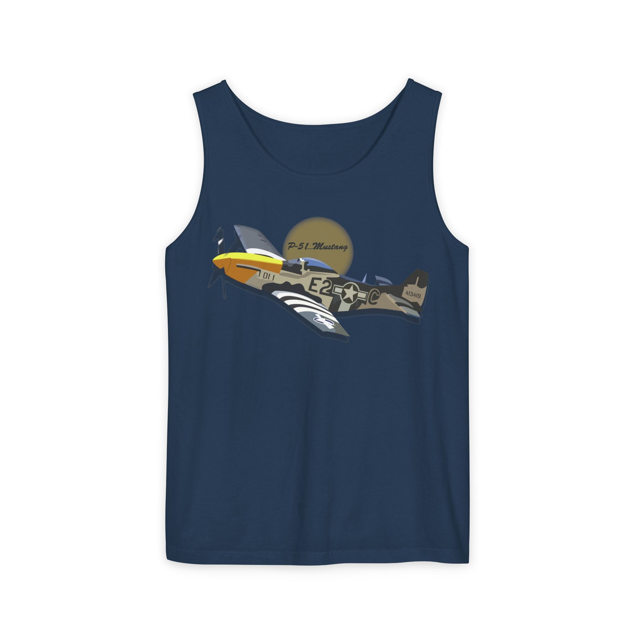 Unisex Garment-Dyed Tank Top - Army Air Corps P-51 Mustang wo AAC X 300