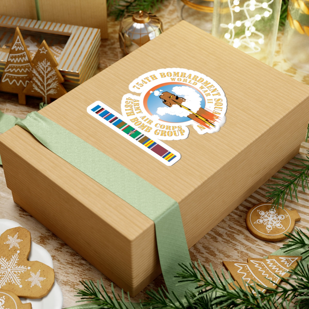 Kiss-Cut Stickers - AAC - 754th Bombardment Squadron - 458th Bomb Group - WWII w EUR SVC X 300