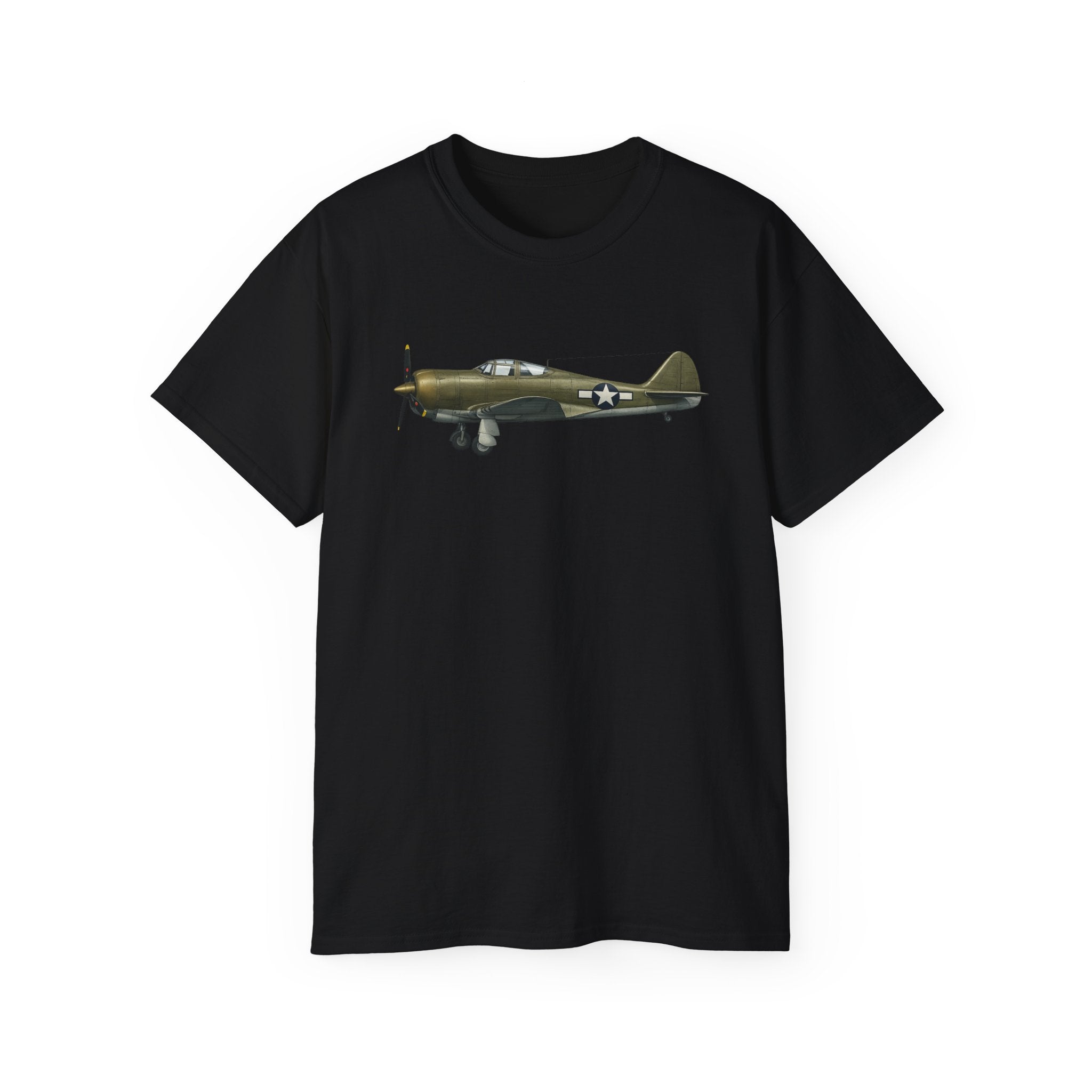 Unisex Ultra Cotton Tee - WWII - Fighter Aircraft - P-36 Hawk - Profile - Left