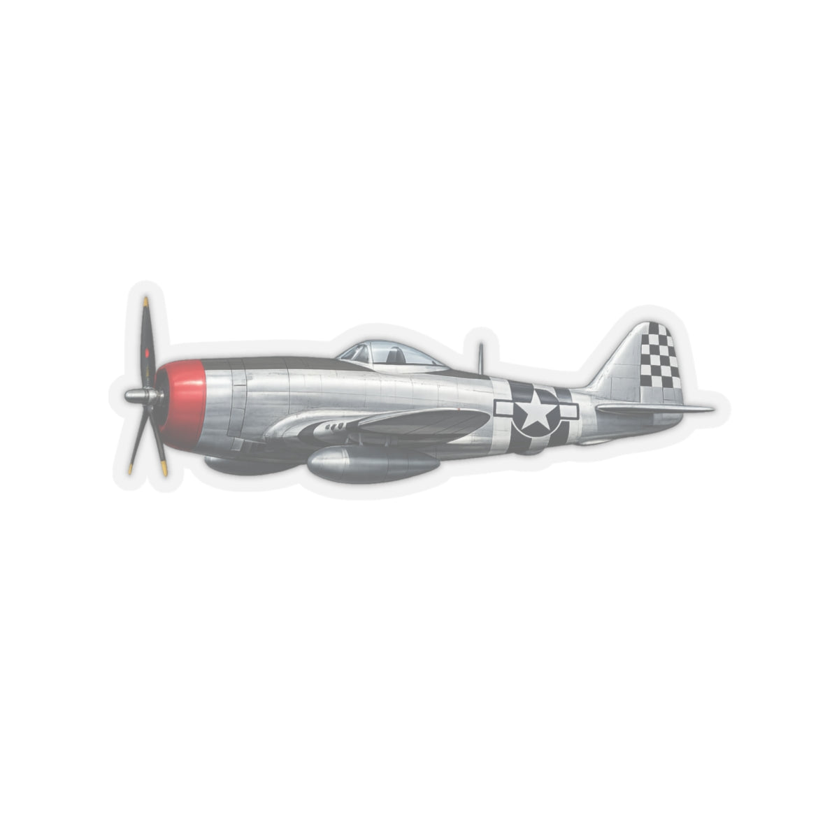 Kiss-Cut Stickers - WWII - Fighter Aircraft - P- 47 thunderbolt - Profile - Left