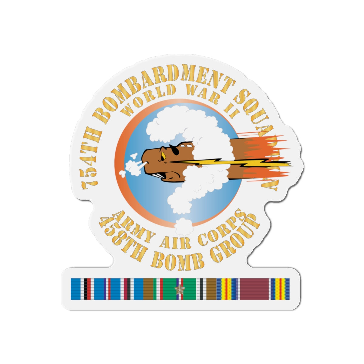 Die-Cut Magnets - AAC - 754th Bombardment Squadron - 458th Bomb Group - WWII w EUR SVC X 300