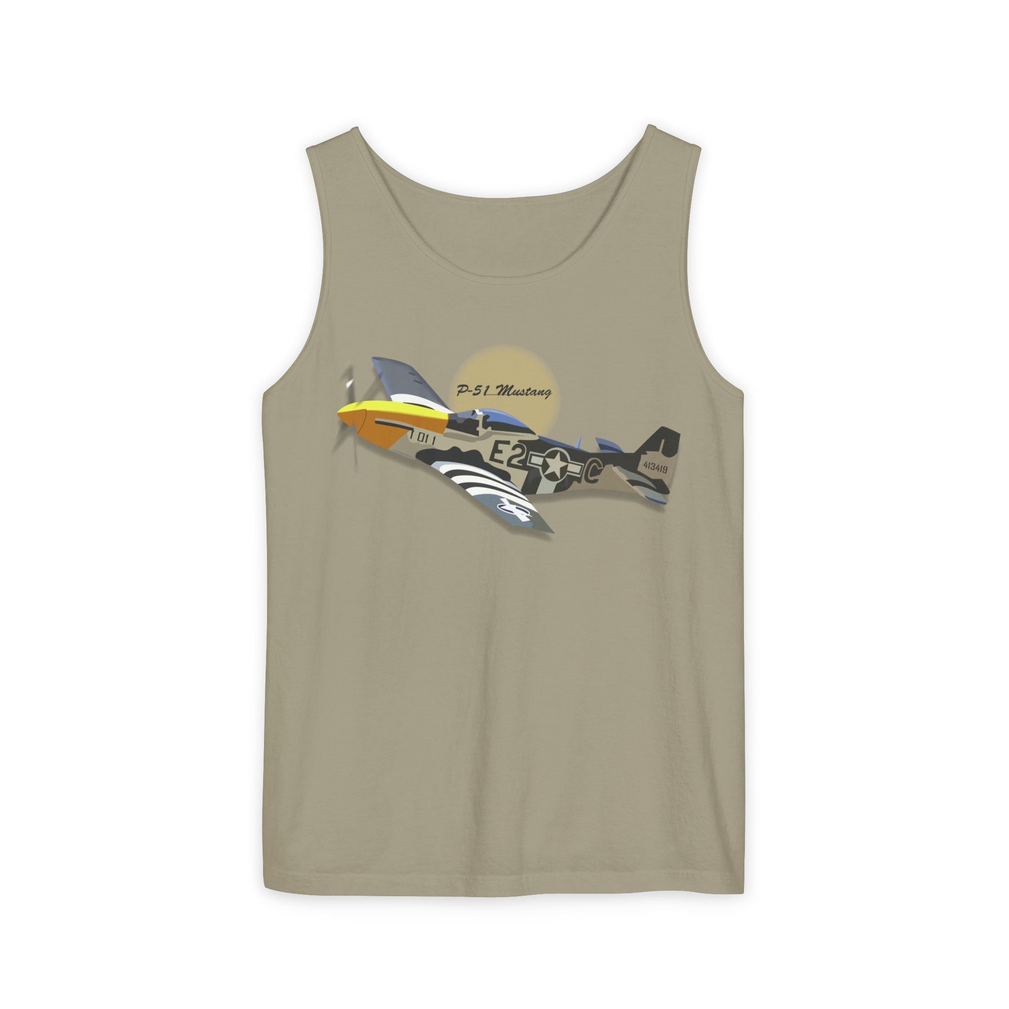 Unisex Garment-Dyed Tank Top - Army Air Corps P-51 Mustang wo AAC X 300