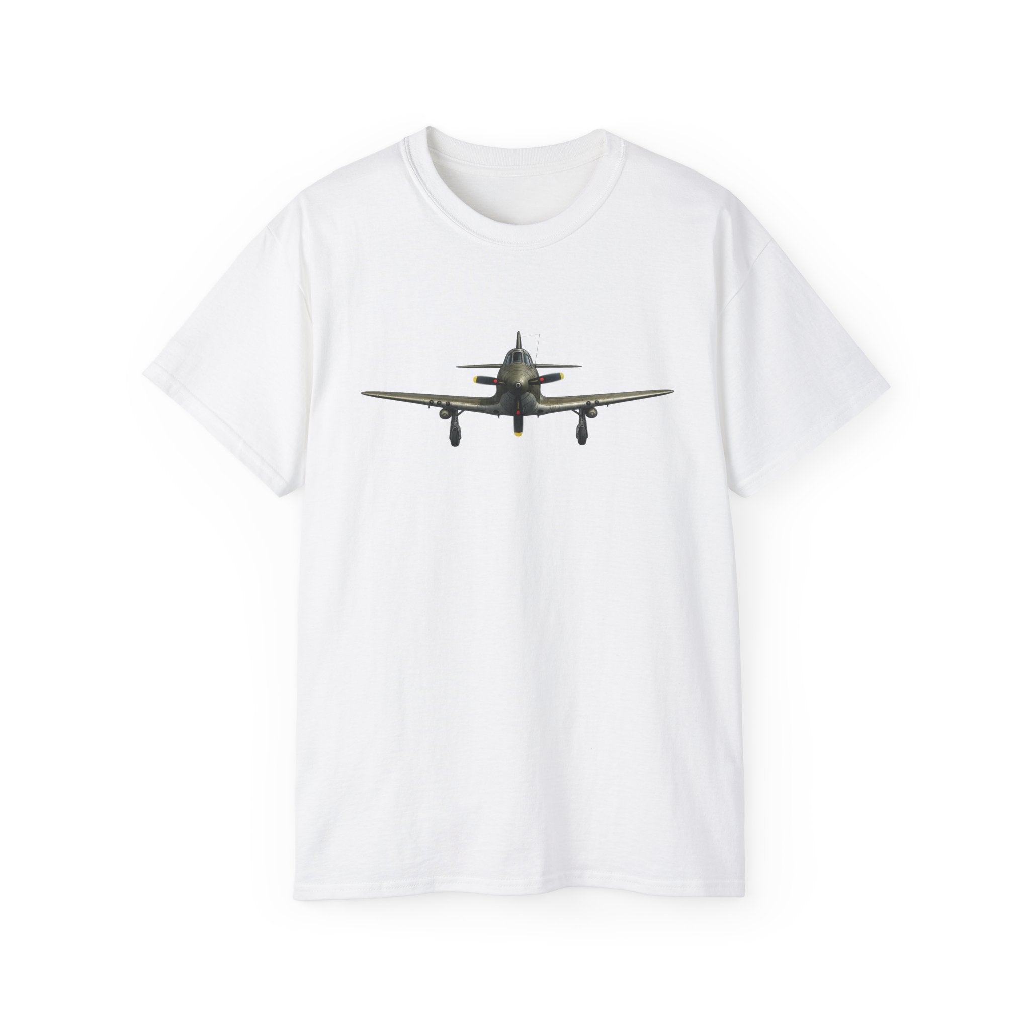 Unisex Ultra Cotton Tee - WWII - Fighter Aircraft - P-63 Kingcobra - Profile - Head On