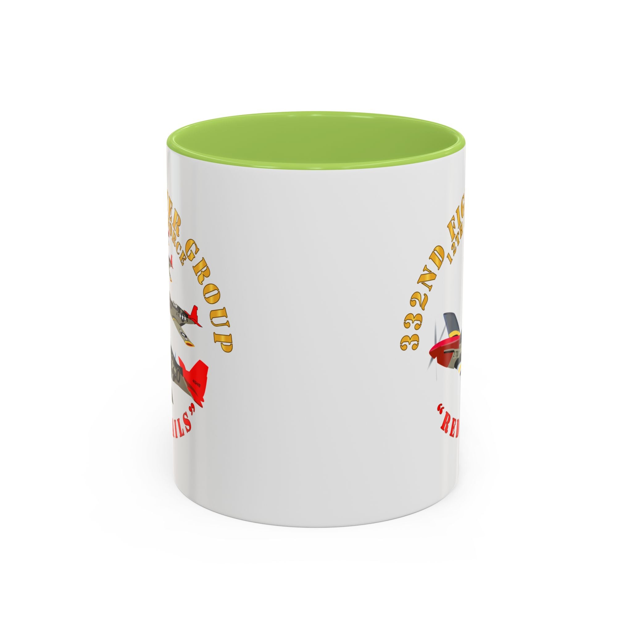 Accent Coffee Mug - Army - AAC - 332nd Fighter Group - 12th AF - Red Tails v1