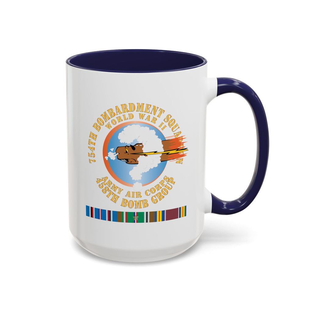 Accent Coffee Mug - AAC - 754th Bombardment Squadron - 458th Bomb Group - WWII w EUR SVC X 300