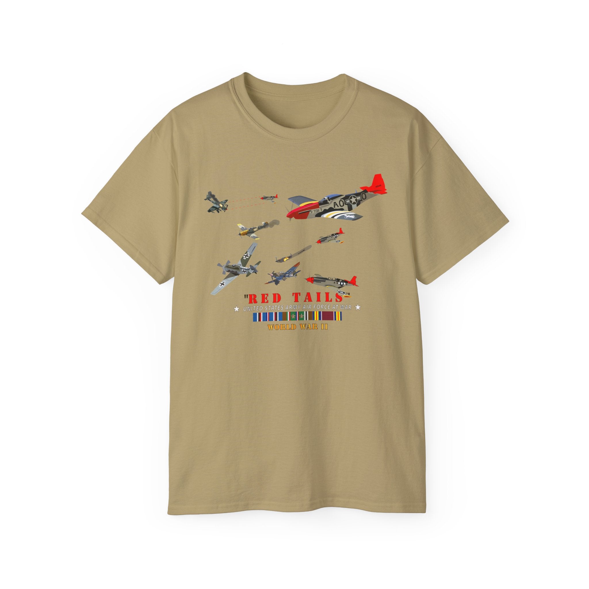 Unisex Ultra Cotton Tee - Army - AAC - 332nd Fighter Group - Red Tails - At War