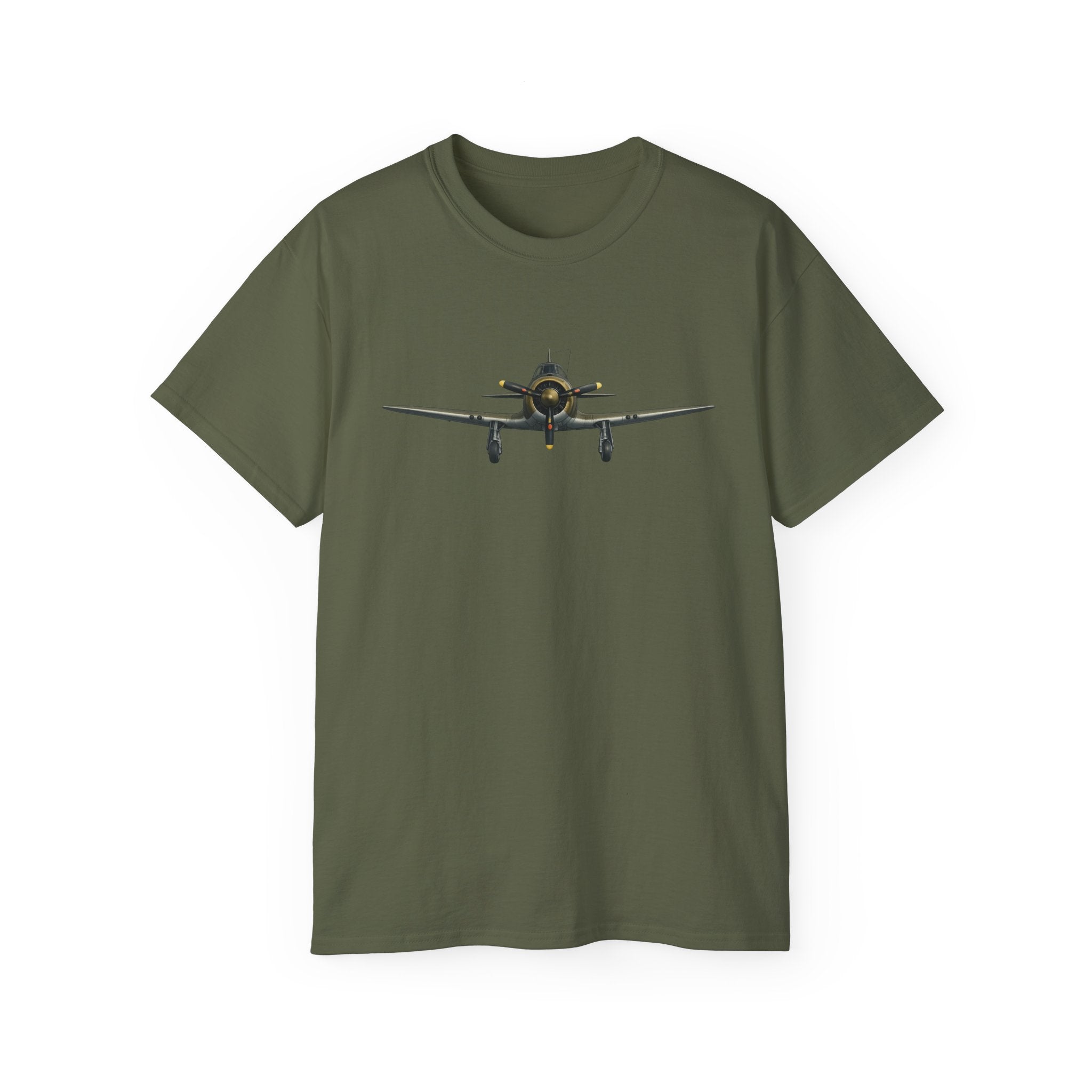 Unisex Ultra Cotton Tee - WWII - Fighter Aircraft - P-43 Lancer - Profile - Head On