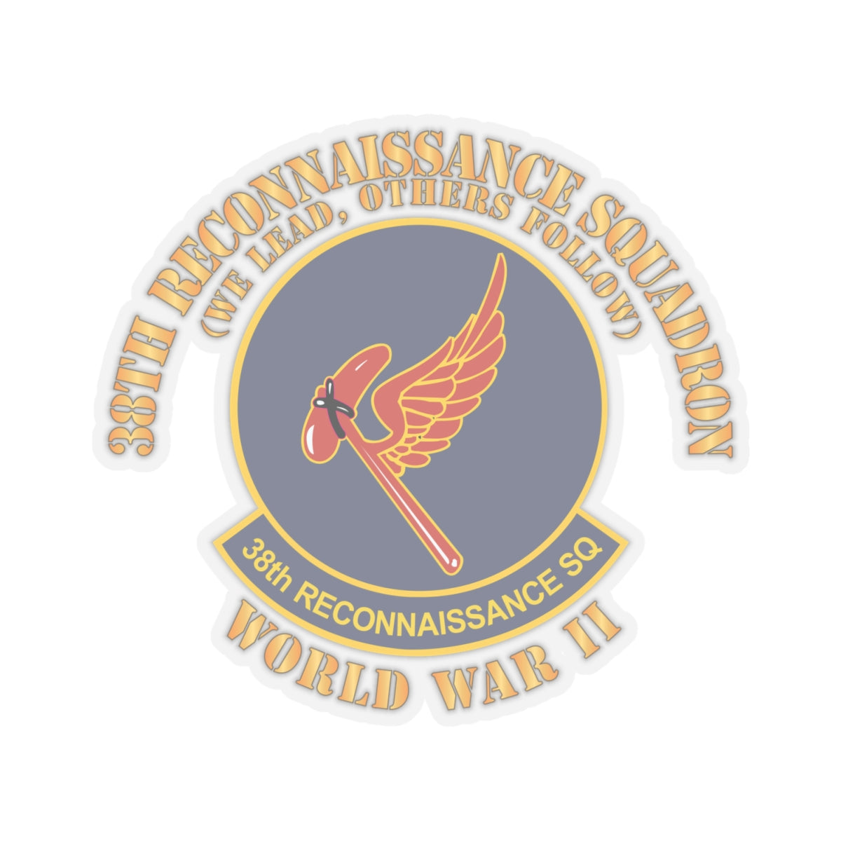 Kiss-Cut Stickers - AAC - 38th Reconnaissance Squadron - WWII X 300