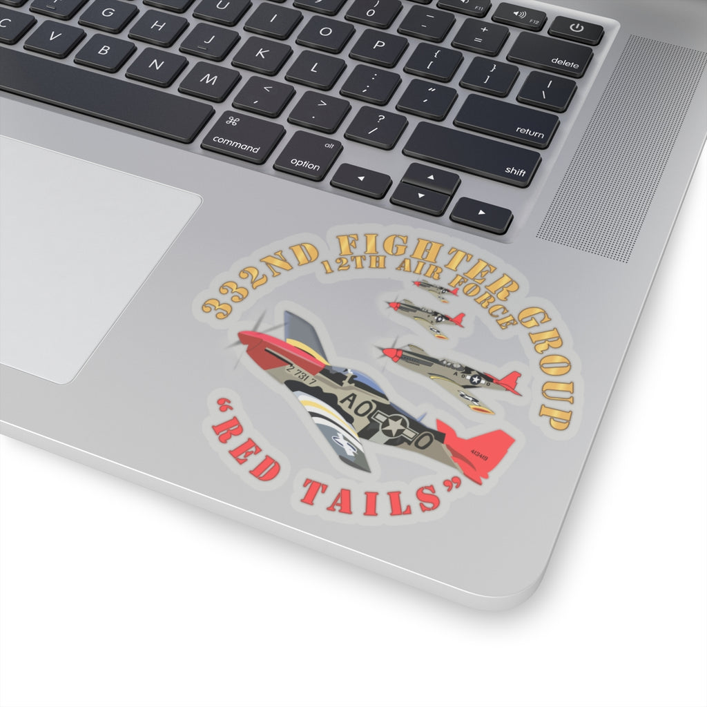 Kiss-Cut Stickers - Army - AAC - 332nd Fighter Group - 12th AF - Red Tails v1