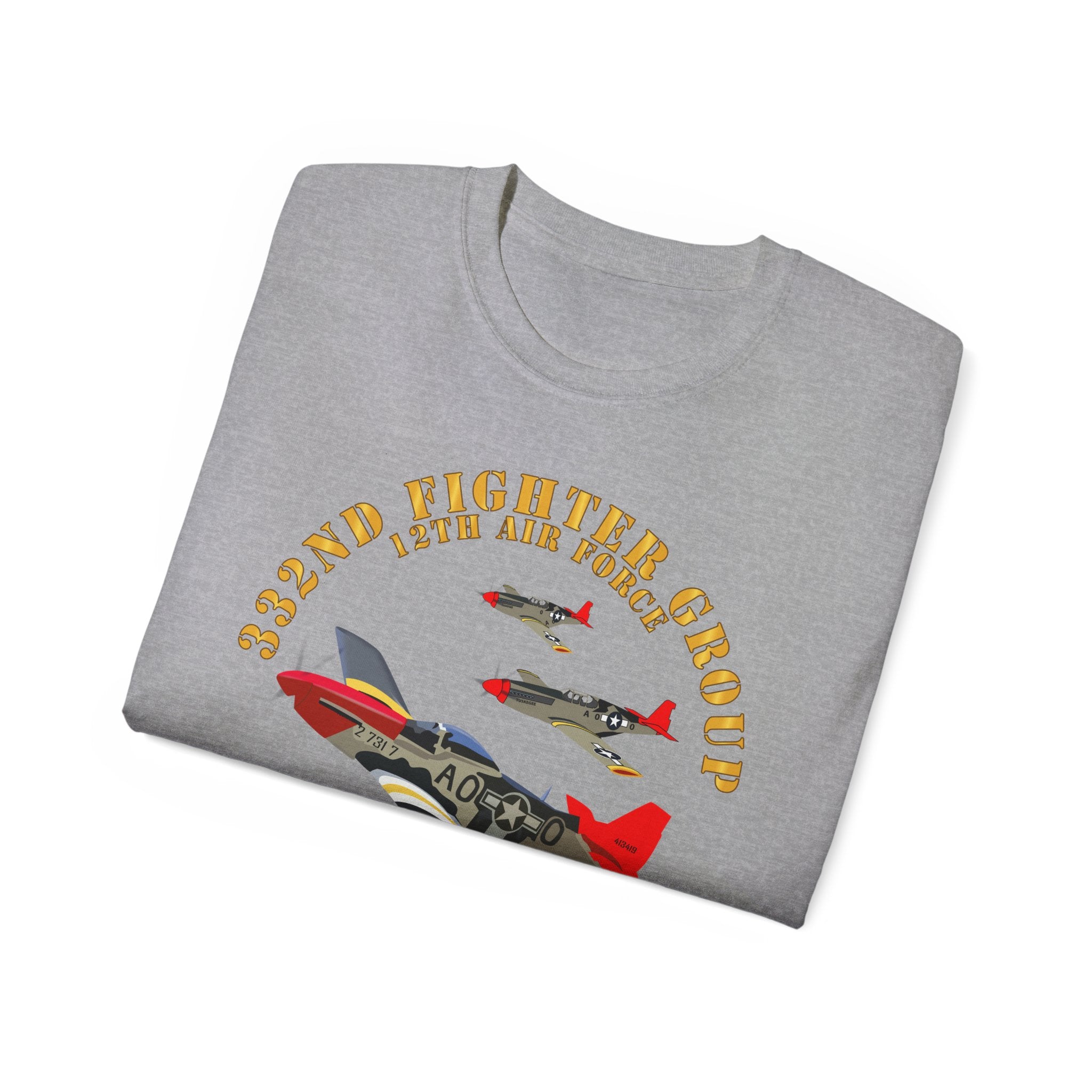 Unisex Ultra Cotton Tee - Army - AAC - 332nd Fighter Group - 12th AF - Red Tails
