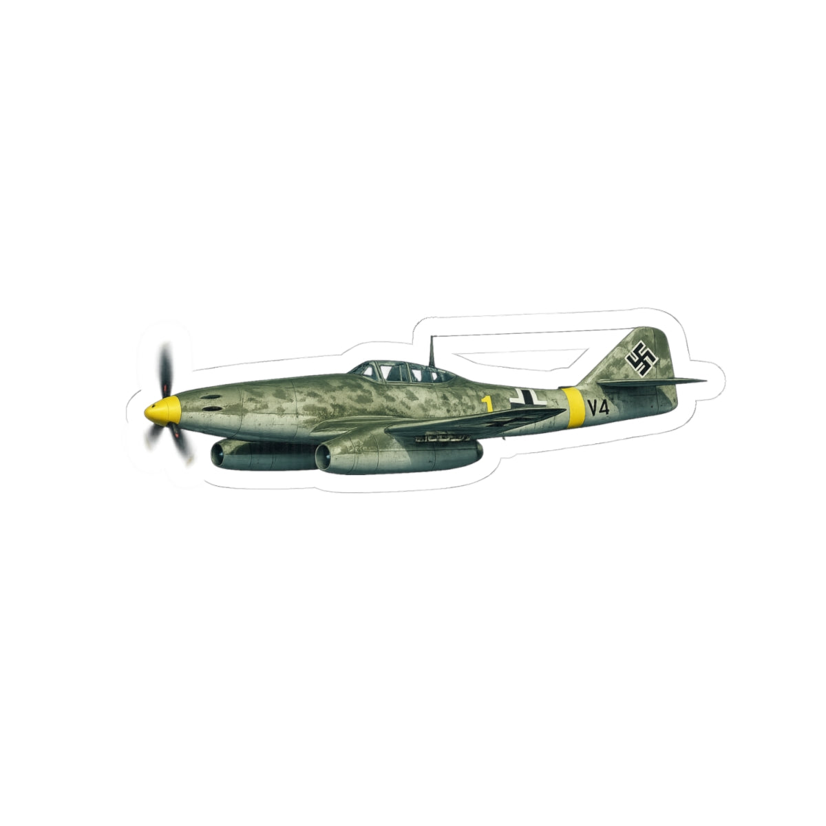 Kiss-Cut Stickers - WWII - Fighter Aircraft - Messerschmitt Me 262 - Profile - Left - In Flight