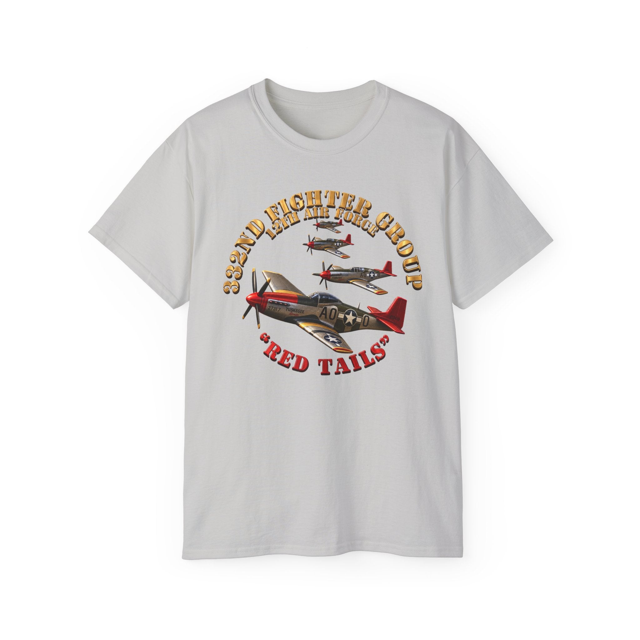 Unisex Ultra Cotton Tee - 332nd Fighter Group Red Tails emblem