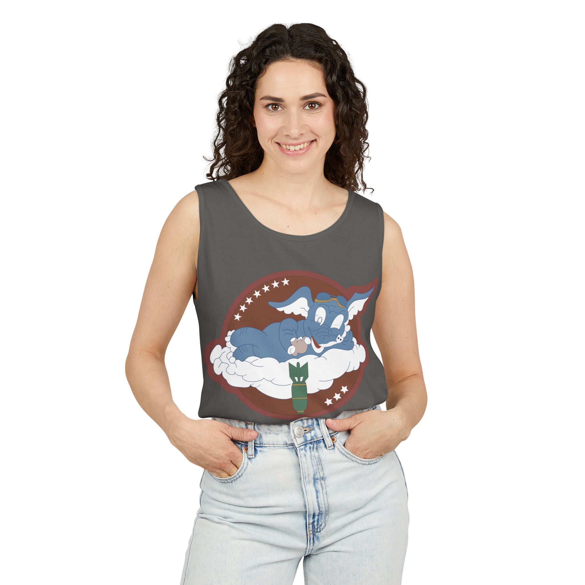 Unisex Garment-Dyed Tank Top - AAC - 873rd Bomb Squadron, 498th Bomb Group - 20th AAF wo Txt X 300