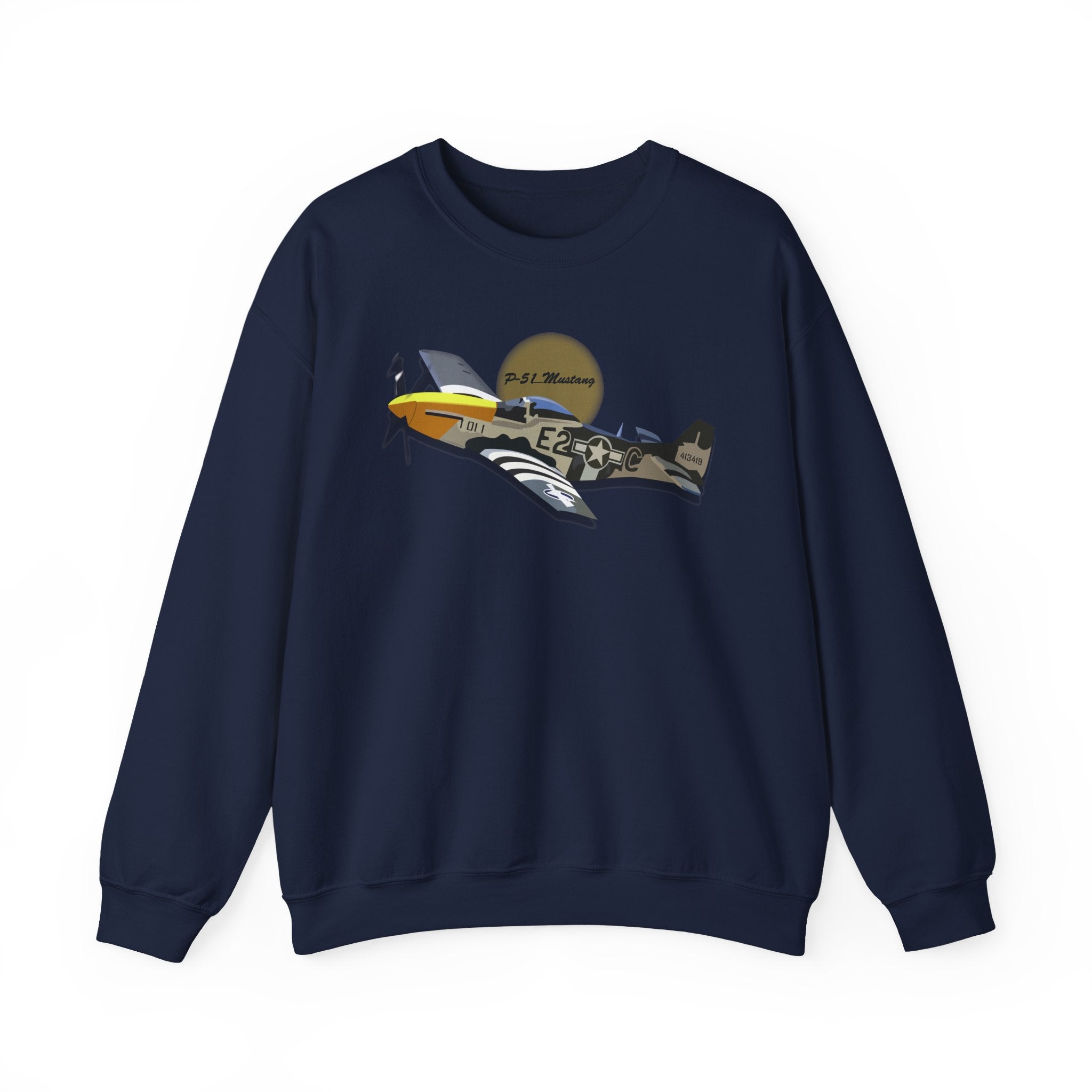 Crewneck Sweatshirt - Army Air Corps P-51 Mustang wo AAC X 300