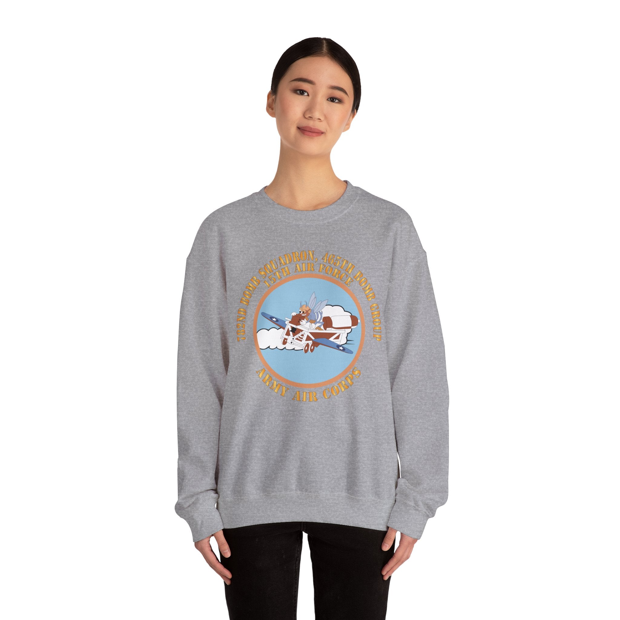 Crewneck Sweatshirt - AAC - 782nd Bomb Squadron, 465th Bomb Group - 15th AF X 300