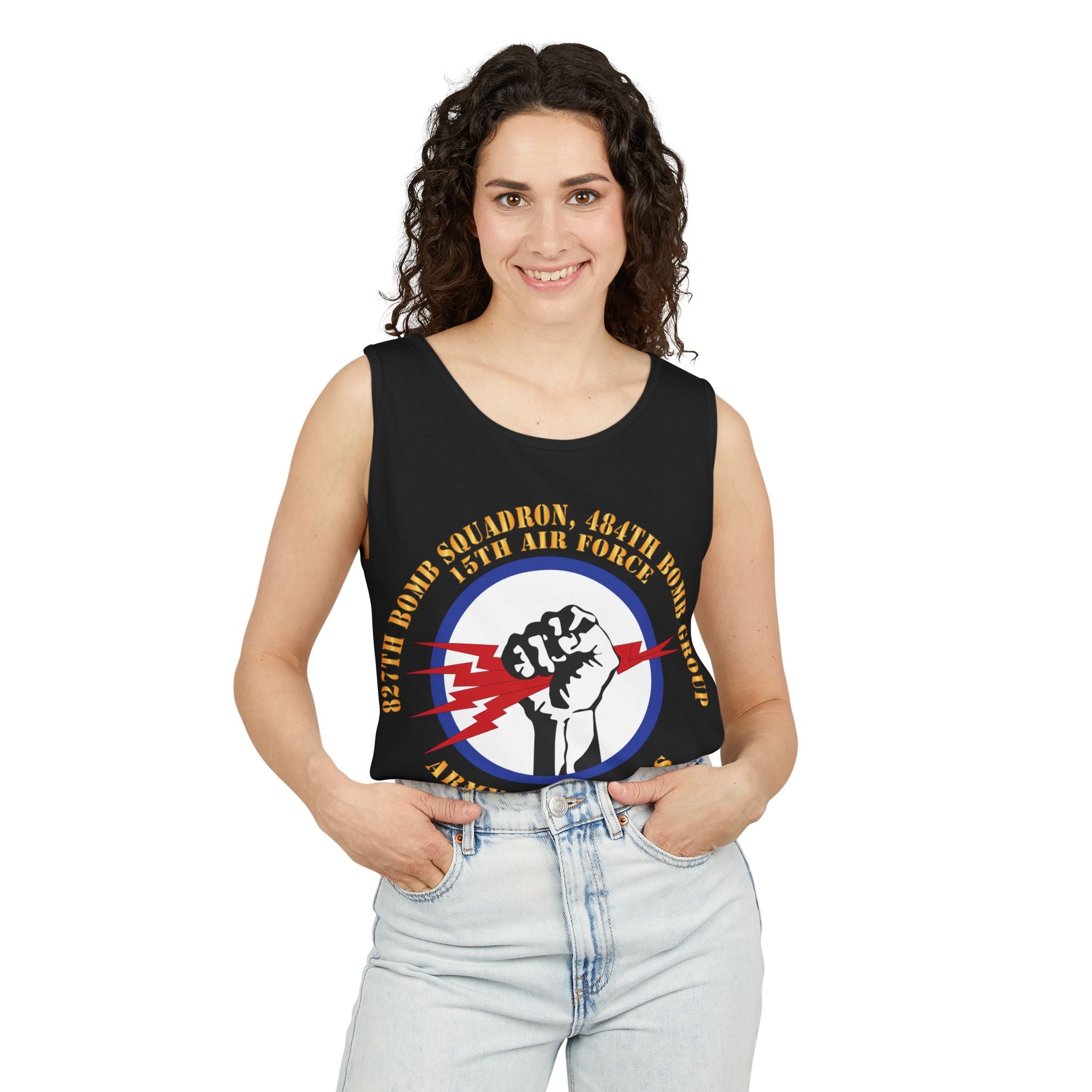 Unisex Garment-Dyed Tank Top - AAC - 827th Bomb Squadron, 484th Bomb Group - 15th AAF X 300