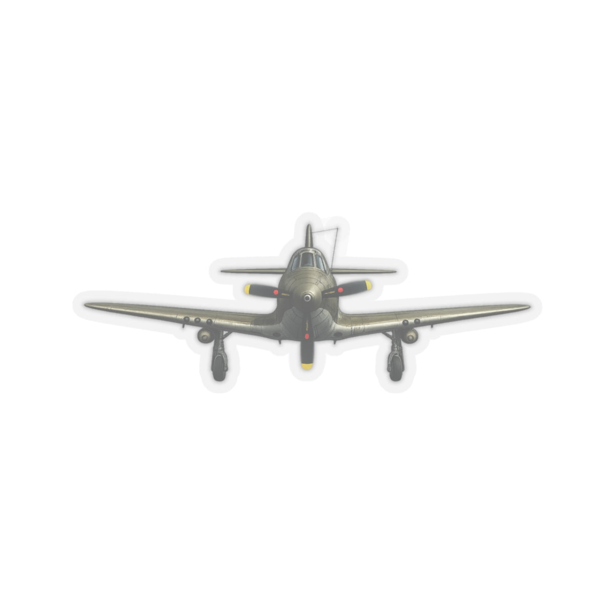 Kiss-Cut Stickers - WWII - Fighter Aircraft - P-63 Kingcobra - Profile - Head On