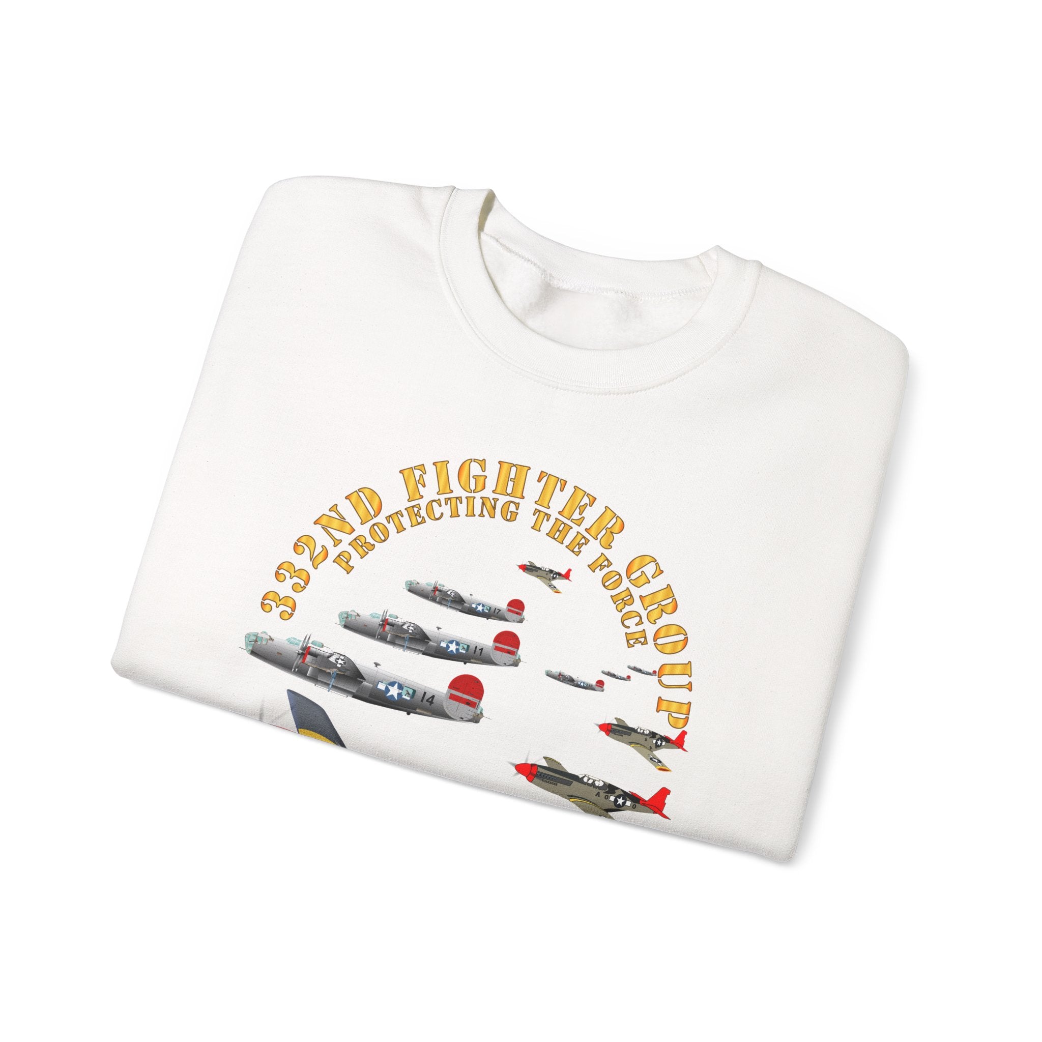 Crewneck Sweatshirt - Army - AAC - 332nd Fighter Group - Red Tails - Protect Force