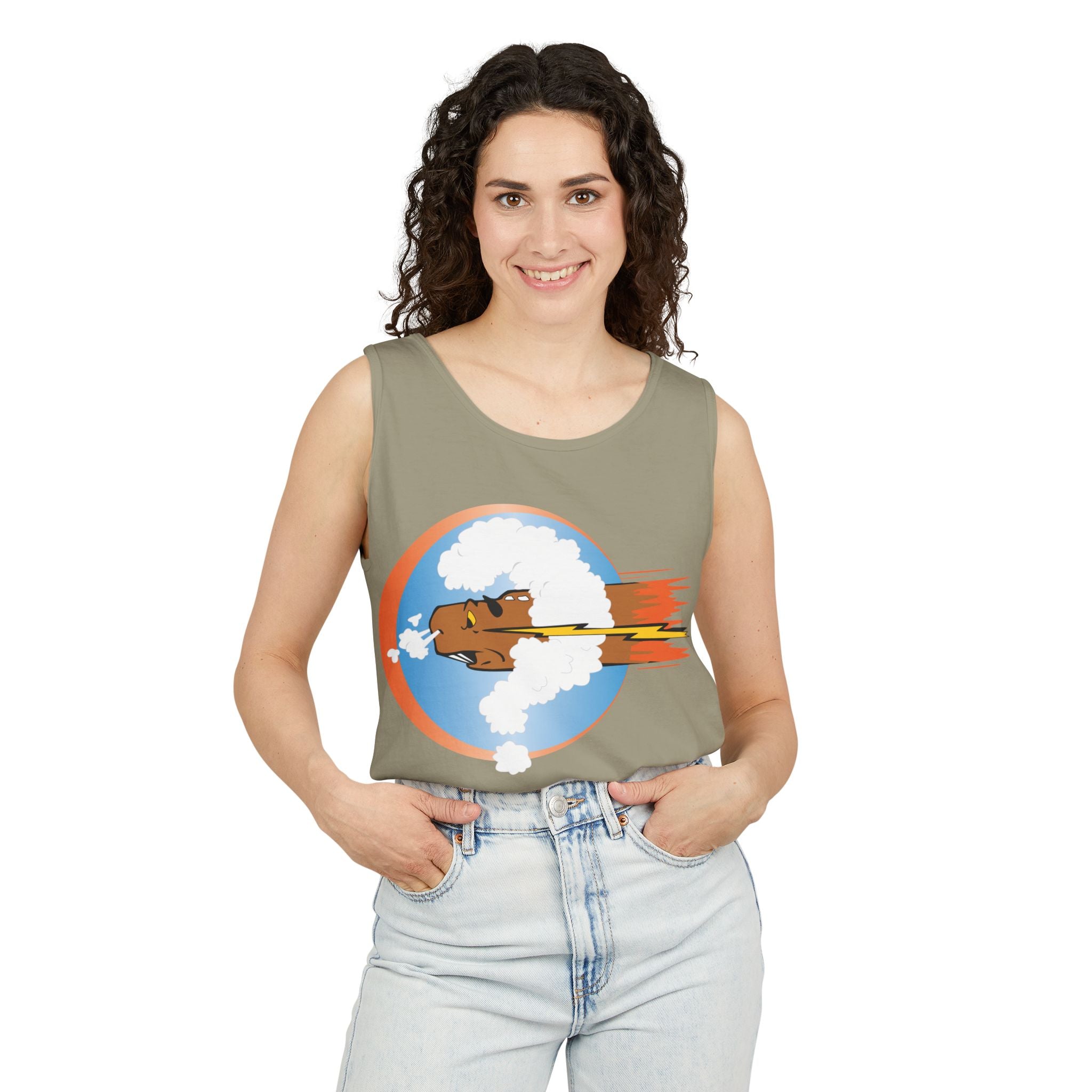 Unisex Garment-Dyed Tank Top - AAC - 754th Bombardment Squadron, 458th Bomb Group, England X 300