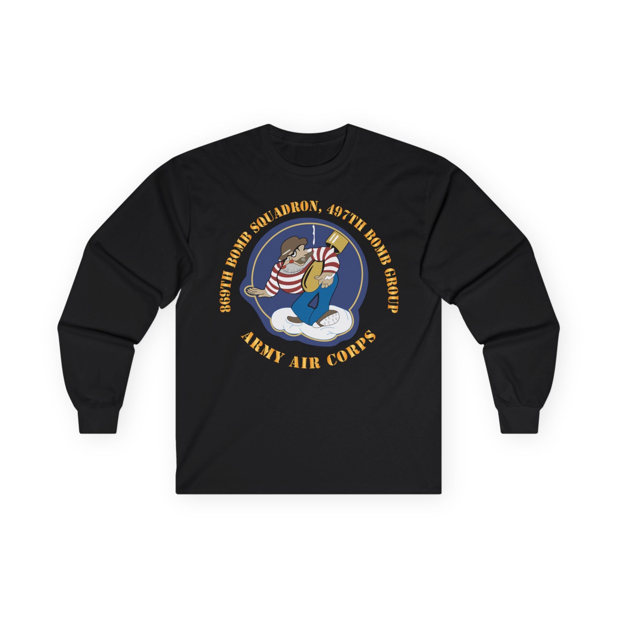 Unisex Long Sleeve Tee - AAC - 869th Bomb Squadron, 497th Bomb Group X 300