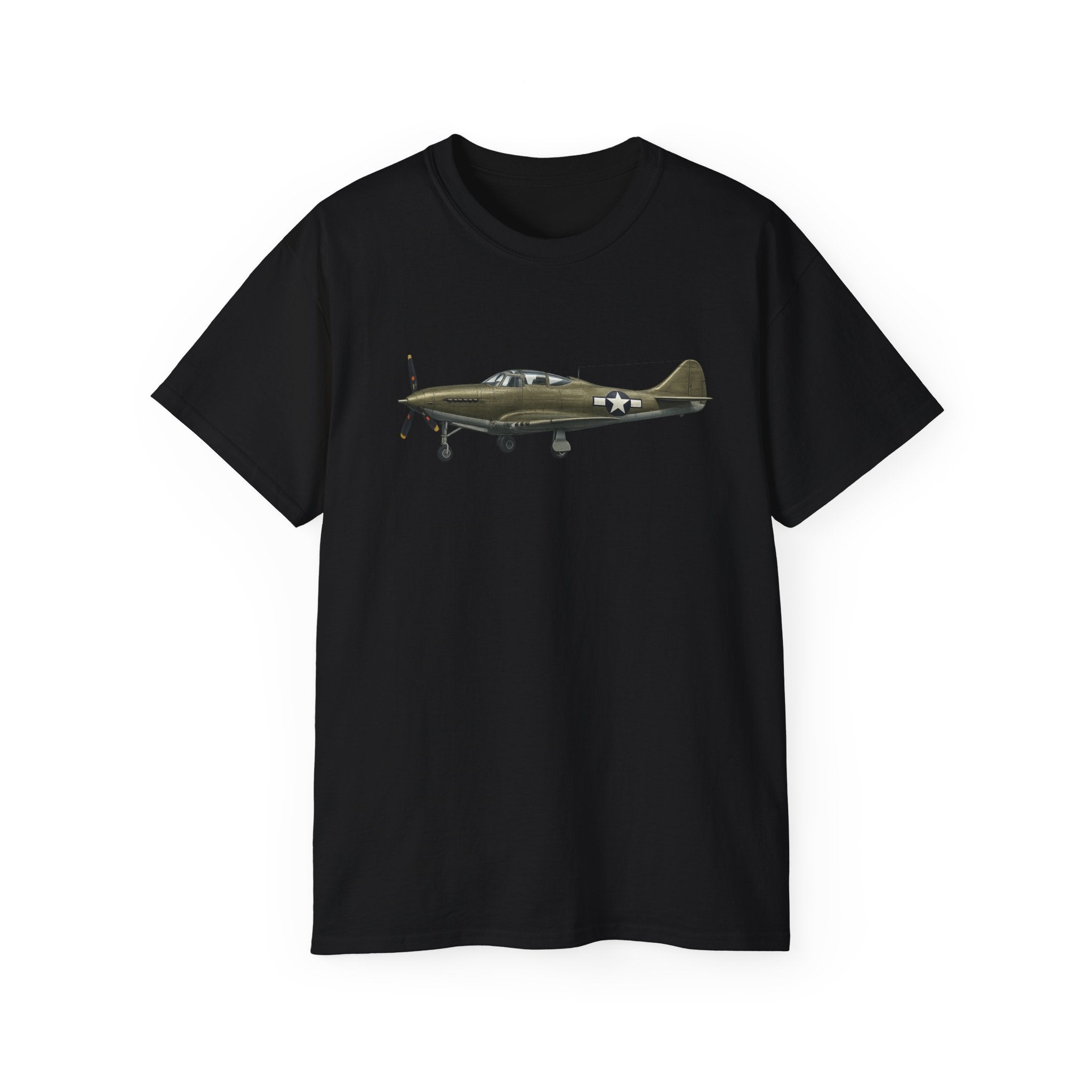 Unisex Ultra Cotton Tee - WWII - Fighter Aircraft - P-63 Kingcobra - Profile - Left