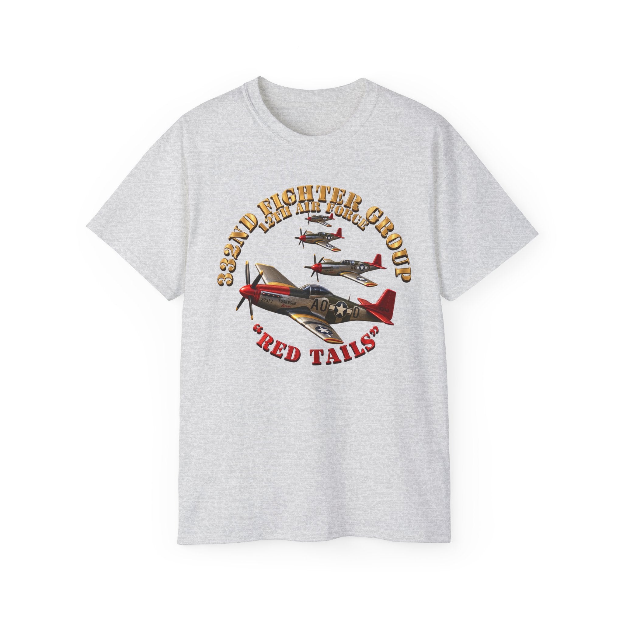 Unisex Ultra Cotton Tee - 332nd Fighter Group Red Tails emblem