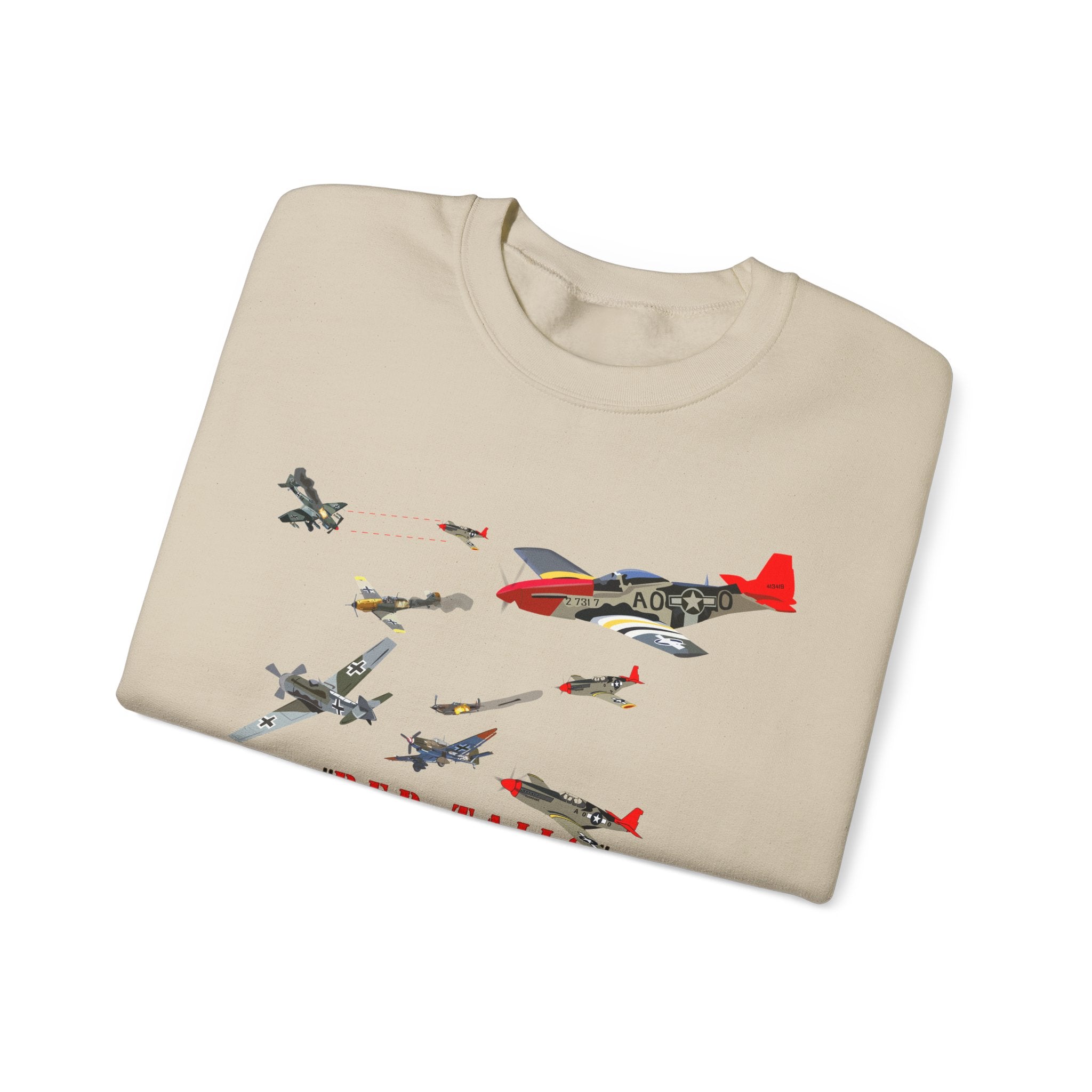 Crewneck Sweatshirt - Army - AAC - 332nd Fighter Group - Red Tails - At War