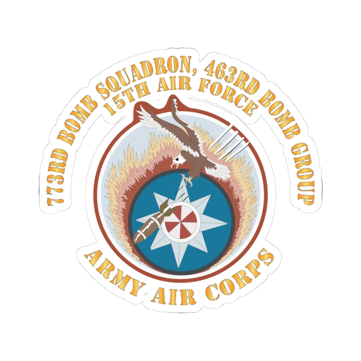 Kiss-Cut Stickers - AAC - 773rd Bomb Squadron, 463rd Bomb Group - 15th AF X 300