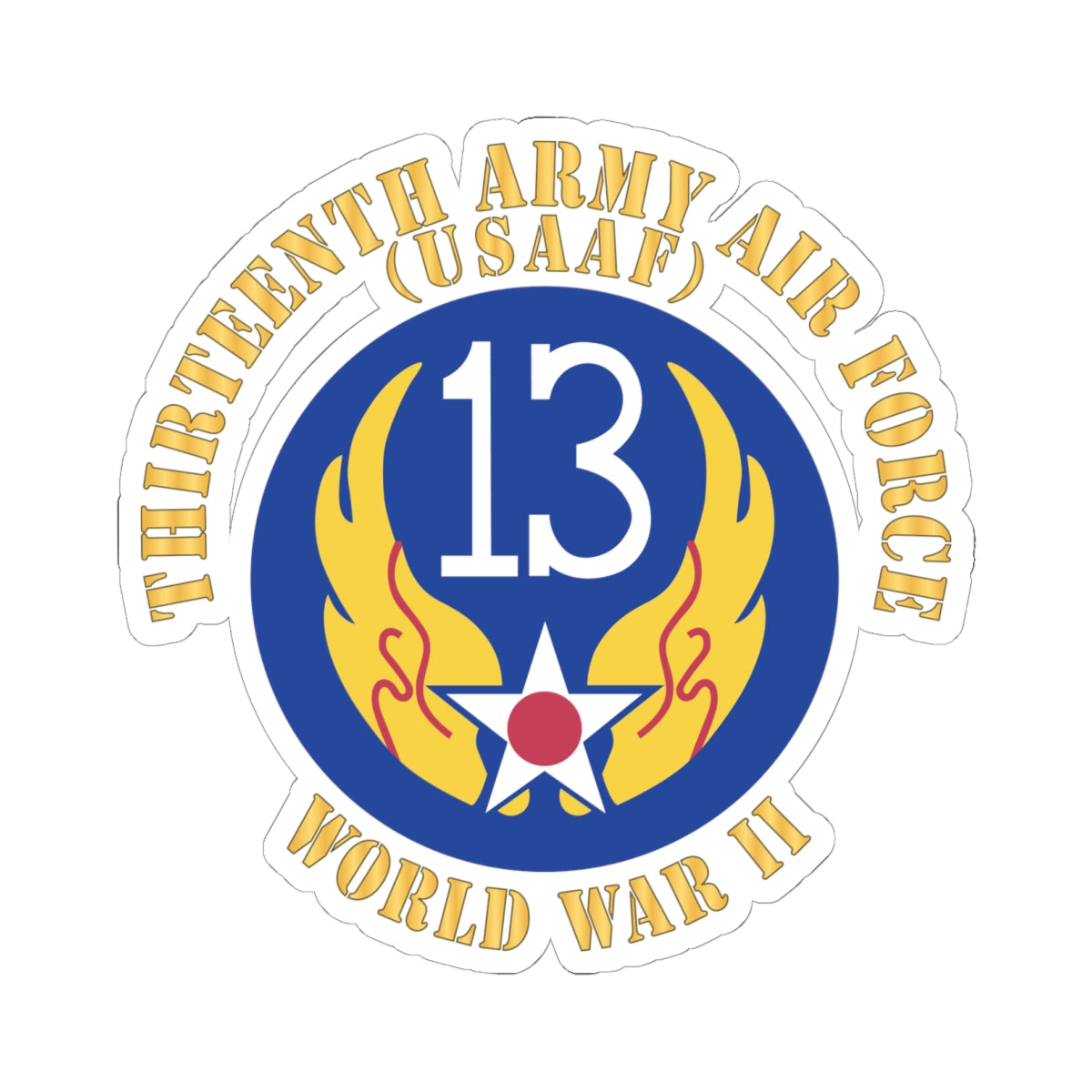 Kiss-Cut Stickers - AAC - SSI - 13th Air Force - WWII - USAAF x 300