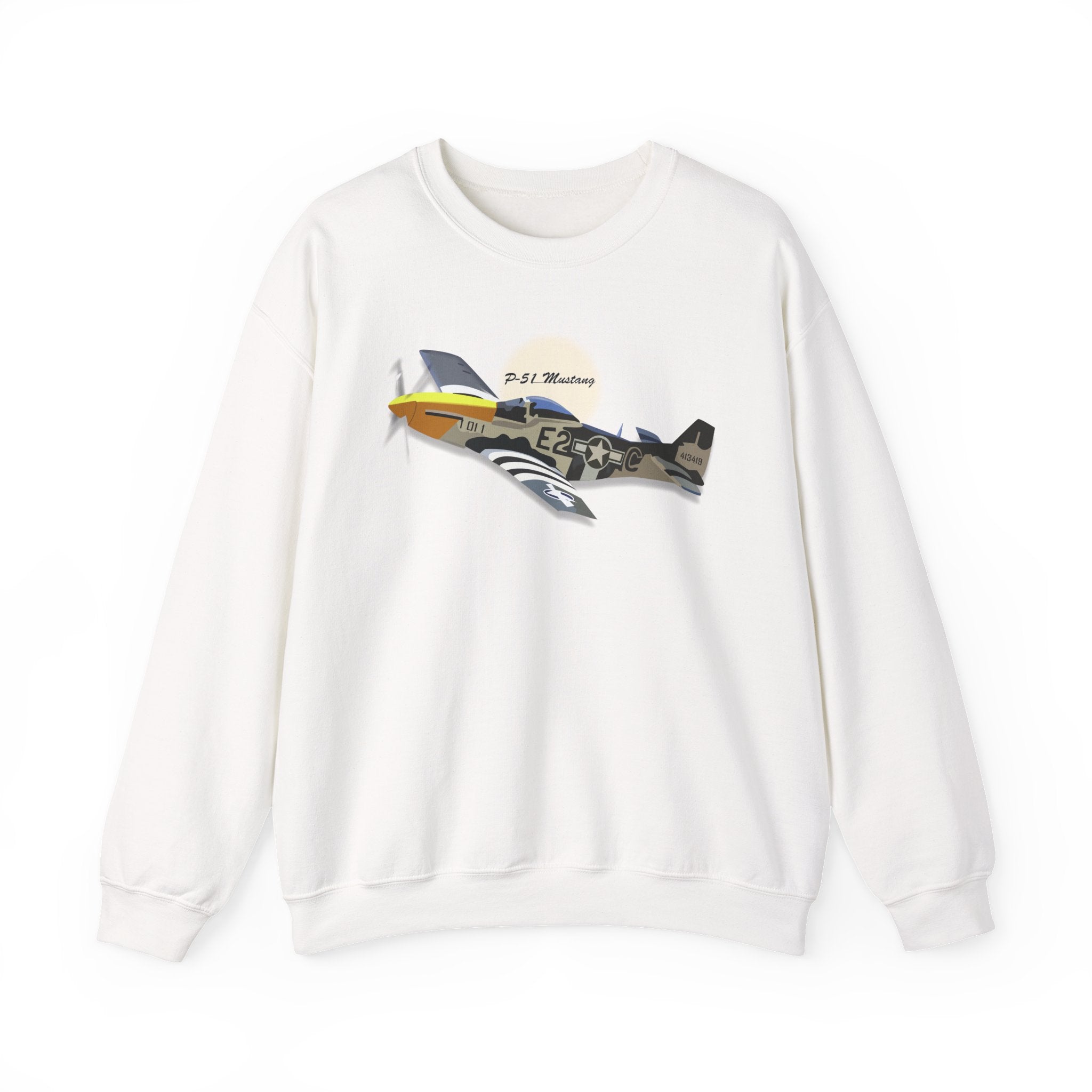 Crewneck Sweatshirt - Army Air Corps P-51 Mustang wo AAC X 300