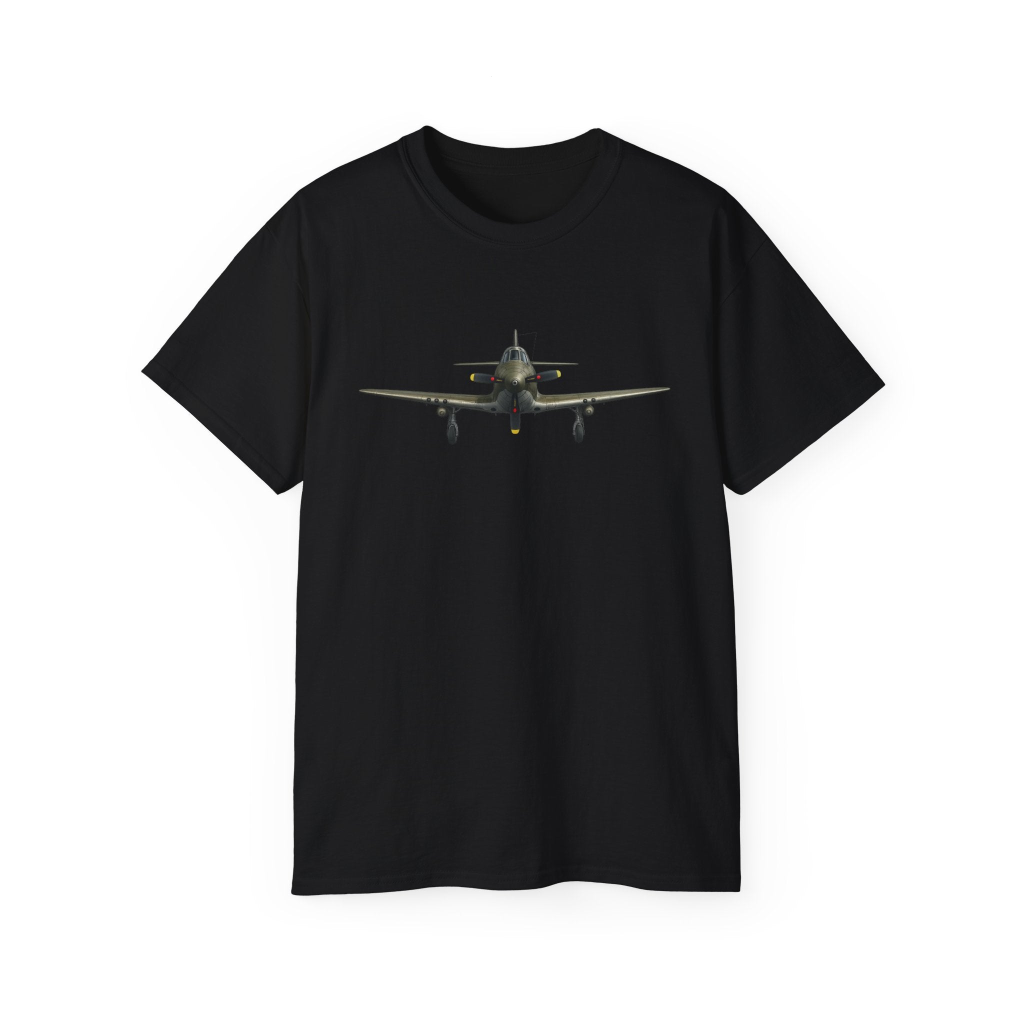 Unisex Ultra Cotton Tee - WWII - Fighter Aircraft - P-63 Kingcobra - Profile - Head On