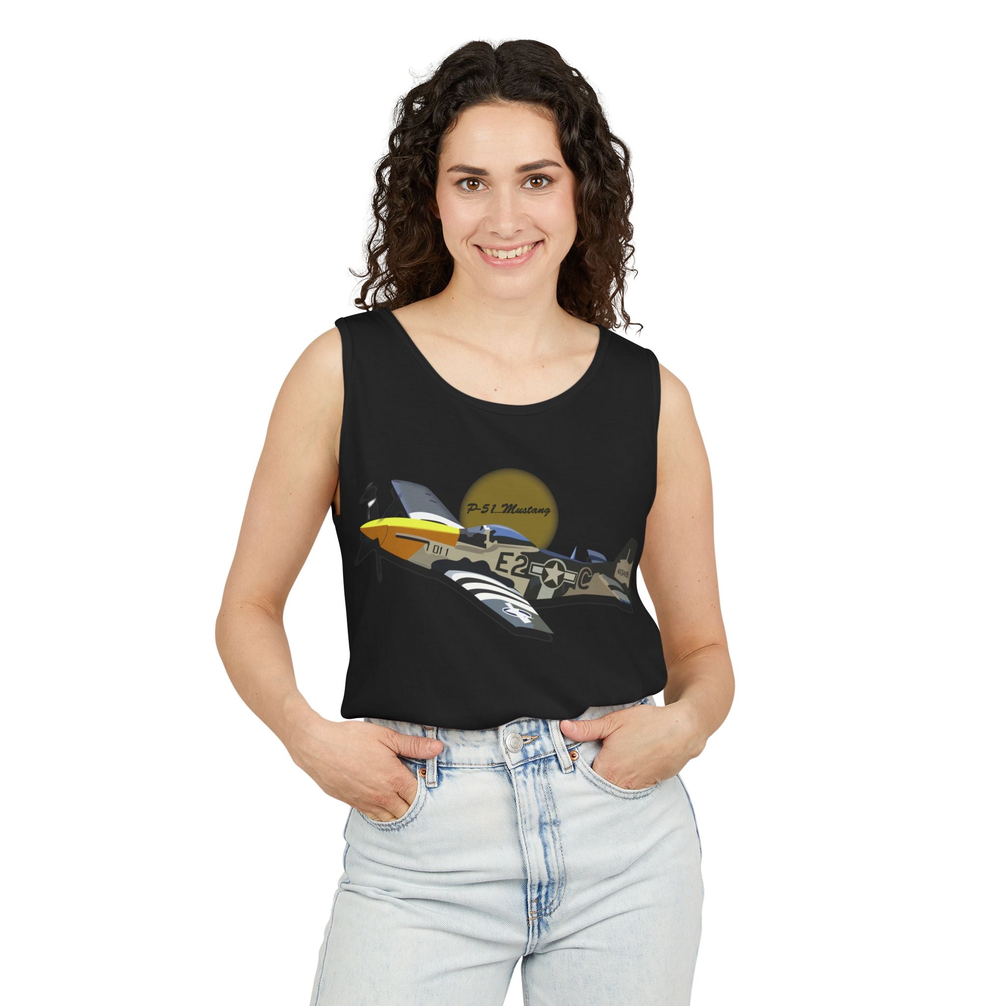 Unisex Garment-Dyed Tank Top - Army Air Corps P-51 Mustang wo AAC X 300