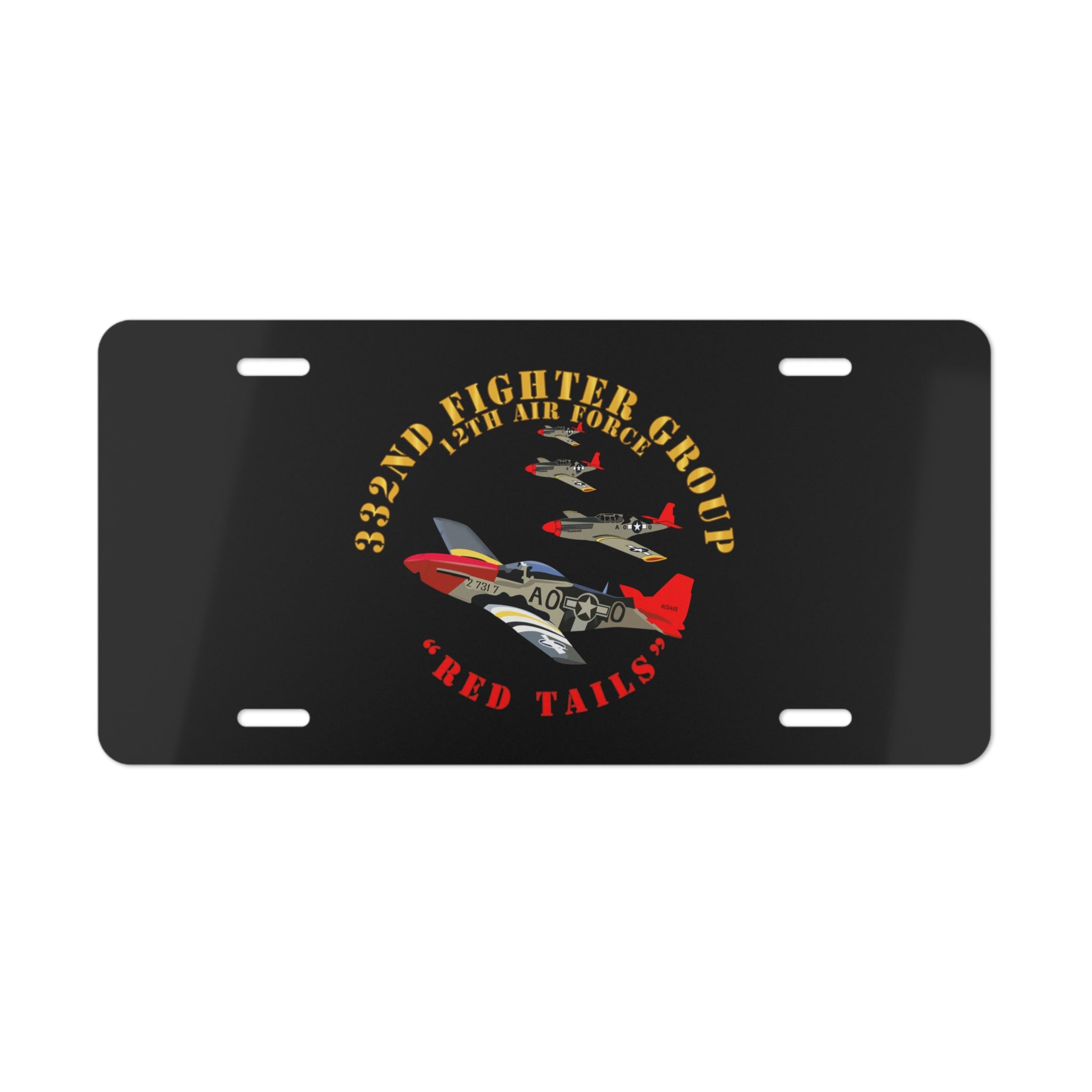 License Plate - Army - AAC - 332nd Fighter Group - 12th AF - Red Tails v1
