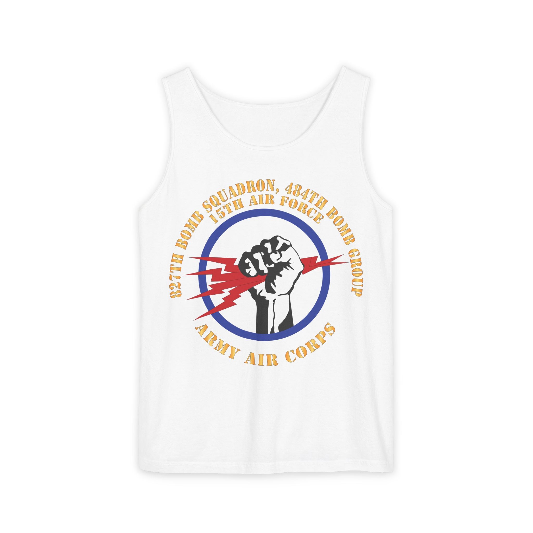 Unisex Garment-Dyed Tank Top - AAC - 827th Bomb Squadron, 484th Bomb Group - 15th AAF X 300