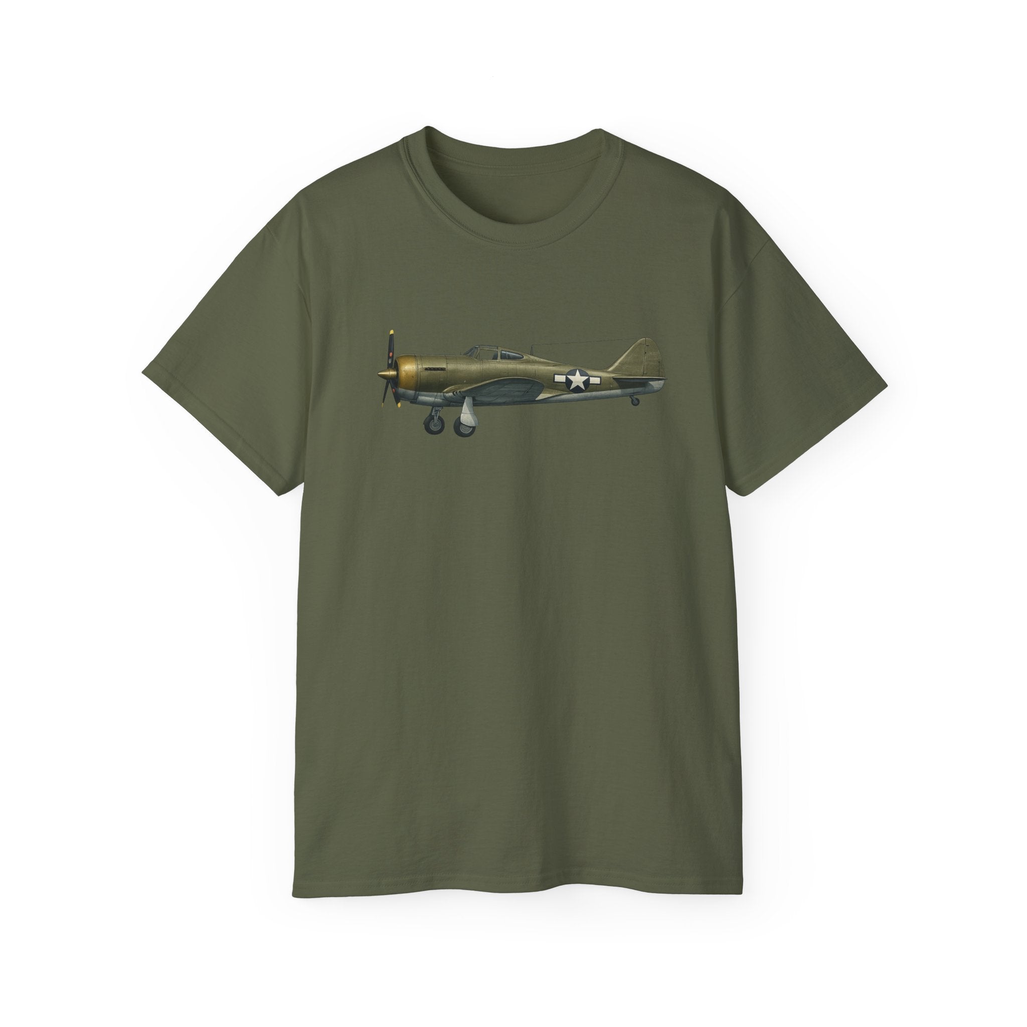 Unisex Ultra Cotton Tee - WWII - Fighter Aircraft - P-43 Lancer - Profile - Left