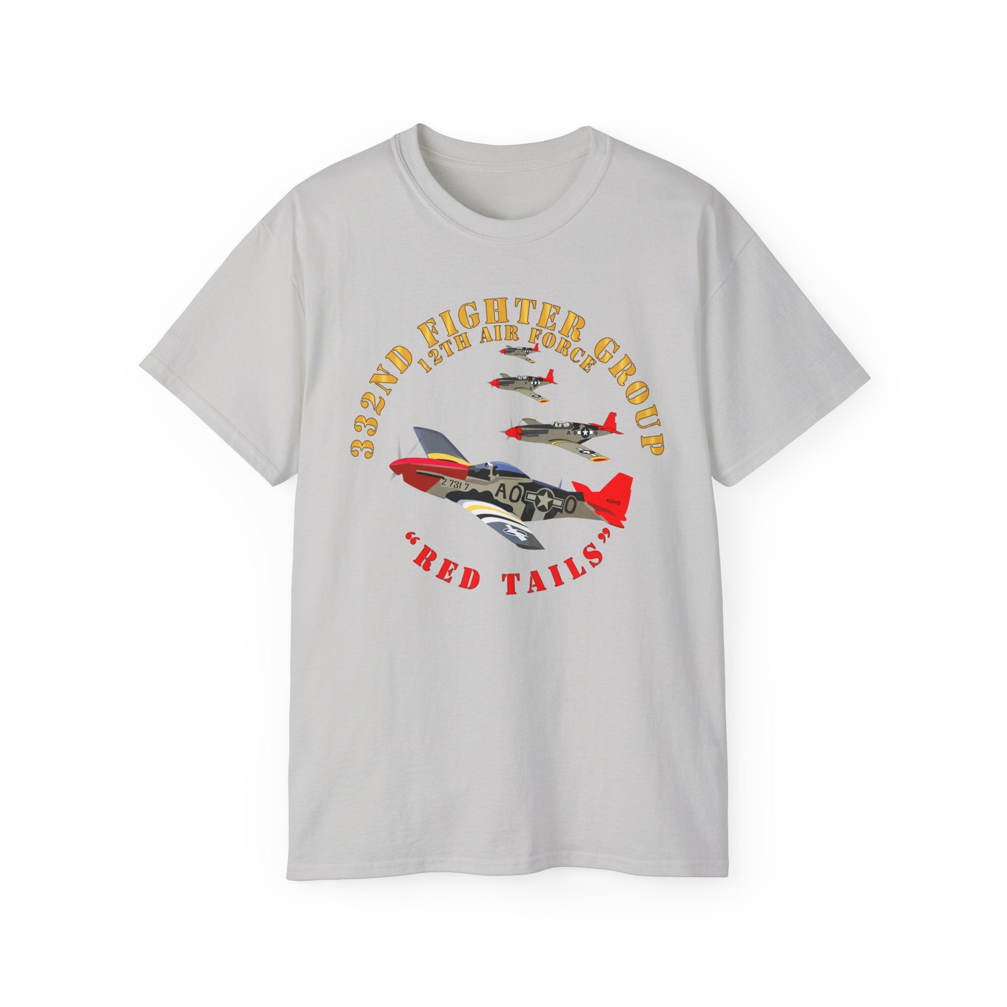Unisex Ultra Cotton Tee - Army - AAC - 332nd Fighter Group - 12th AF - Red Tails v1