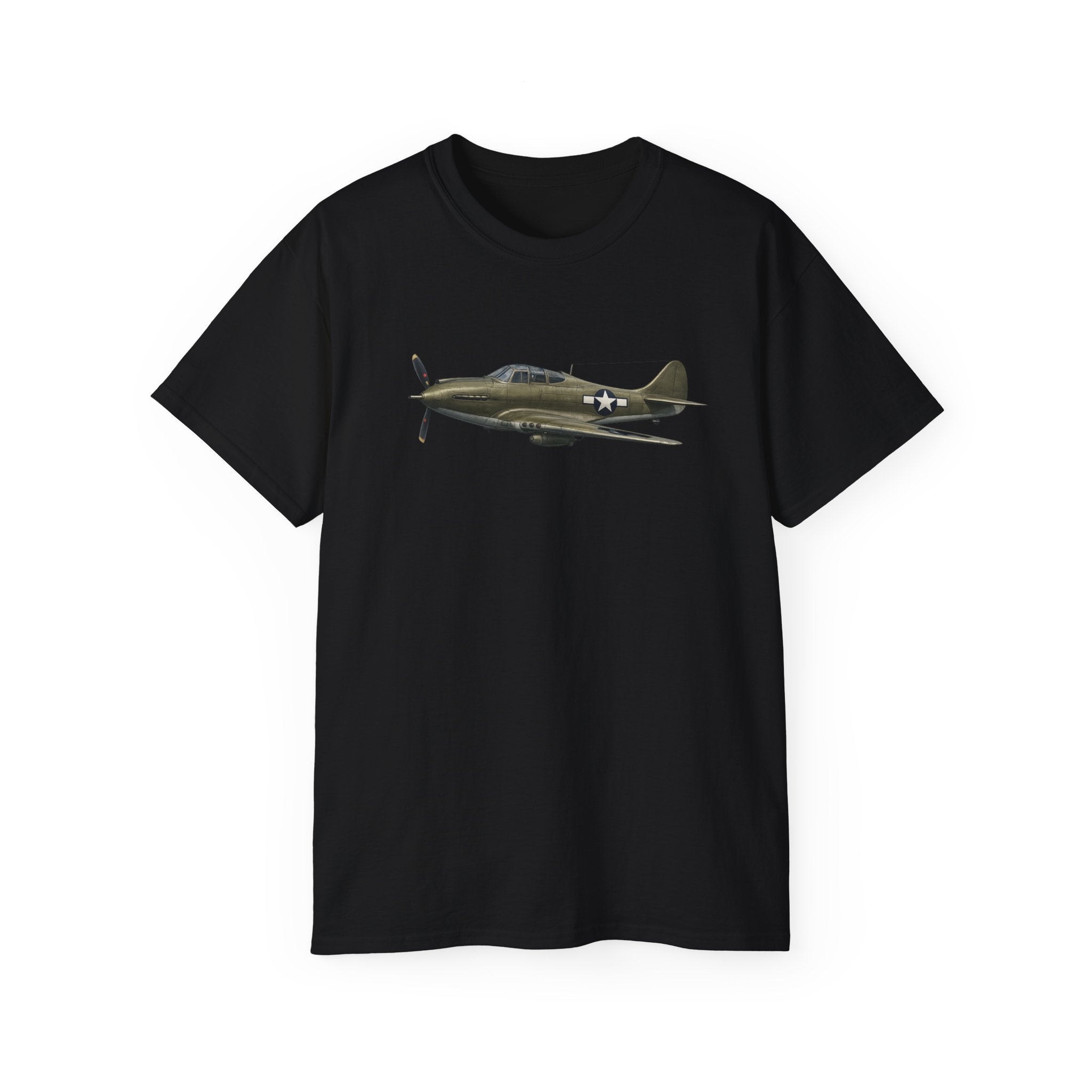Unisex Ultra Cotton Tee - WWII - Fighter Aircraft - P-39 Airacobra - Profile - Left