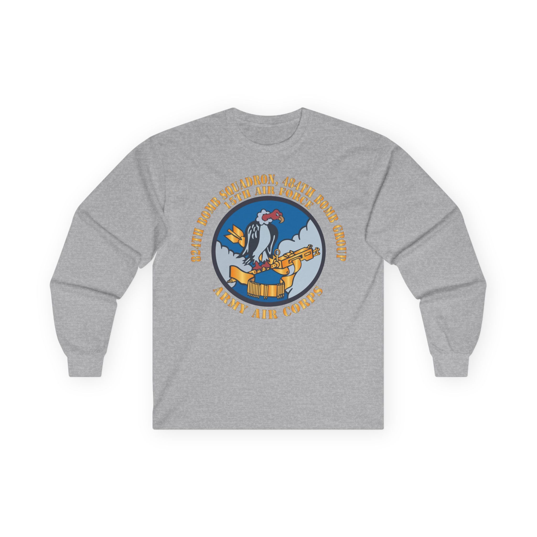 Unisex Long Sleeve Tee - AAC - 824th Bomb Squadron, 484th Bomb Group - 15th AAF X 300