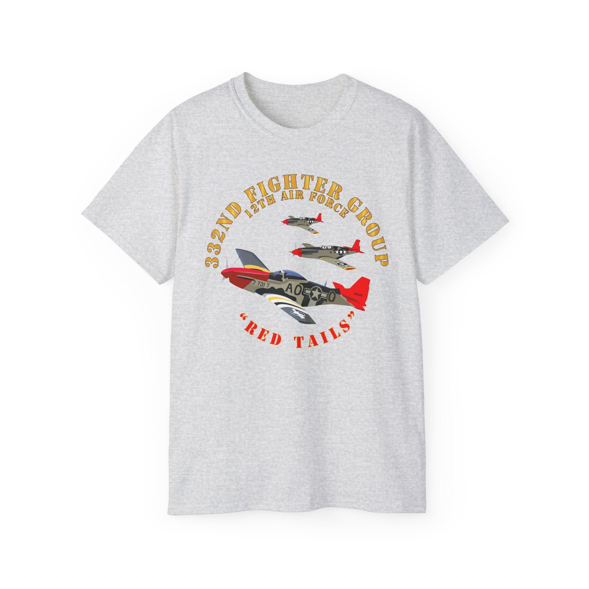 Unisex Ultra Cotton Tee - Army - AAC - 332nd Fighter Group - 12th AF - Red Tails