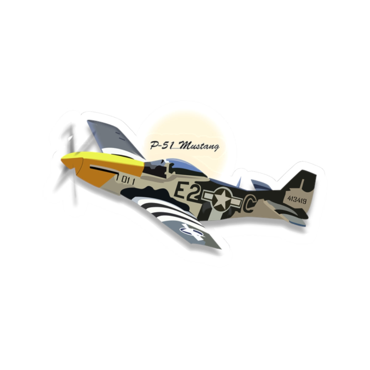 Kiss-Cut Stickers - Army Air Corps P-51 Mustang wo AAC X 300