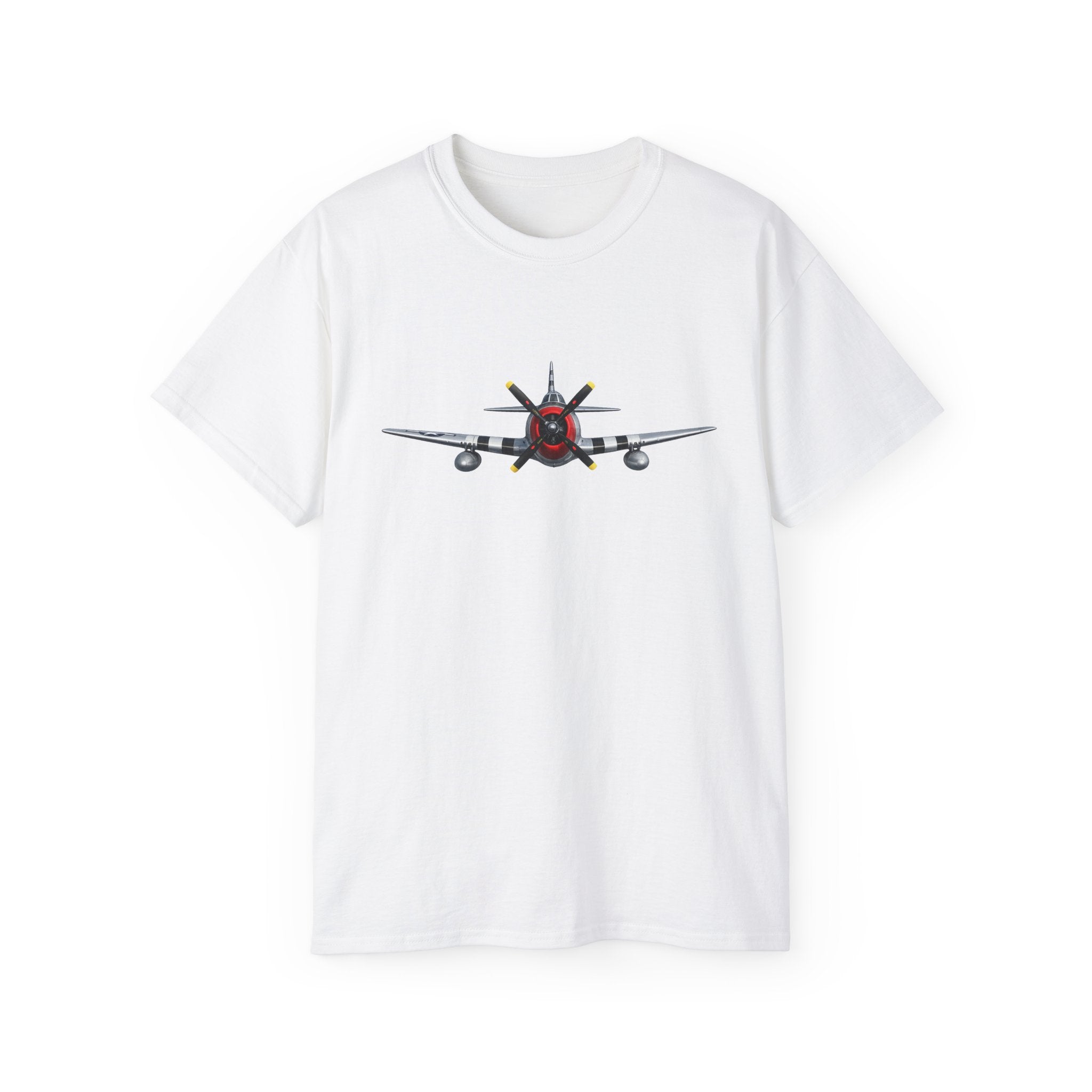 Unisex Ultra Cotton Tee - WWII - Fighter Aircraft - P- 47 thunderbolt - Profile - Head On
