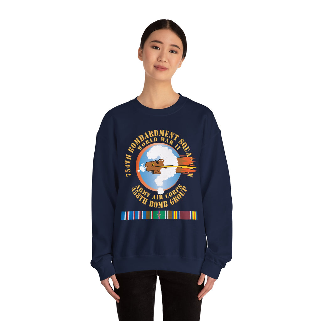 Crewneck Sweatshirt - AAC - 754th Bombardment Squadron - 458th Bomb Group - WWII w EUR SVC X 300