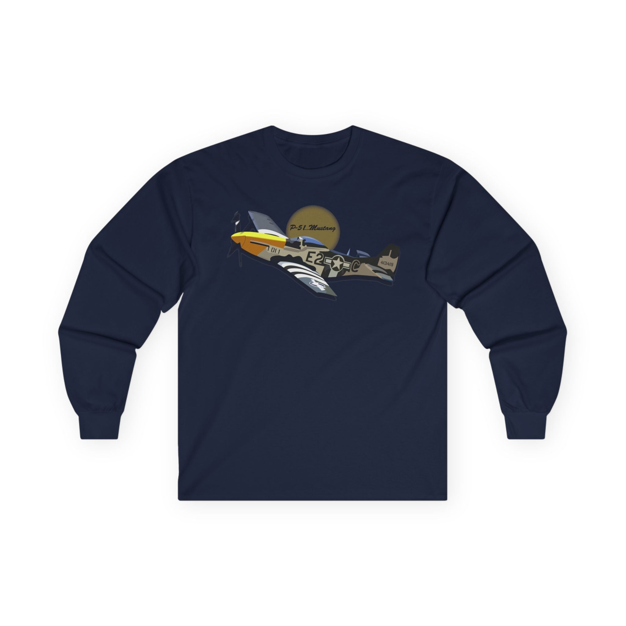 Unisex Long Sleeve Tee - Army Air Corps P-51 Mustang wo AAC X 300